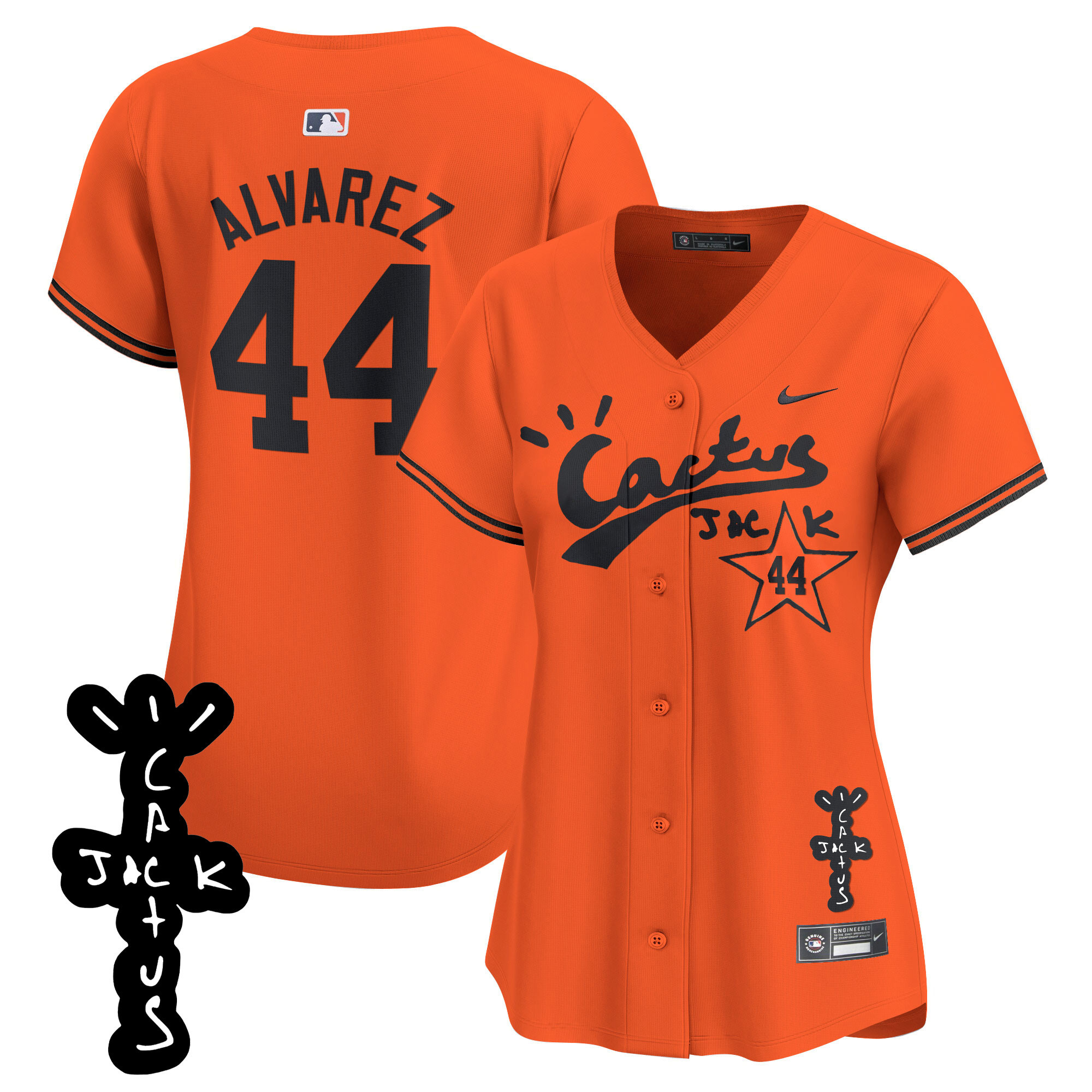 Women's Astros Cactus Jack Patch Vapor Premier Limited Jersey V2 - All Stitched - Image 33