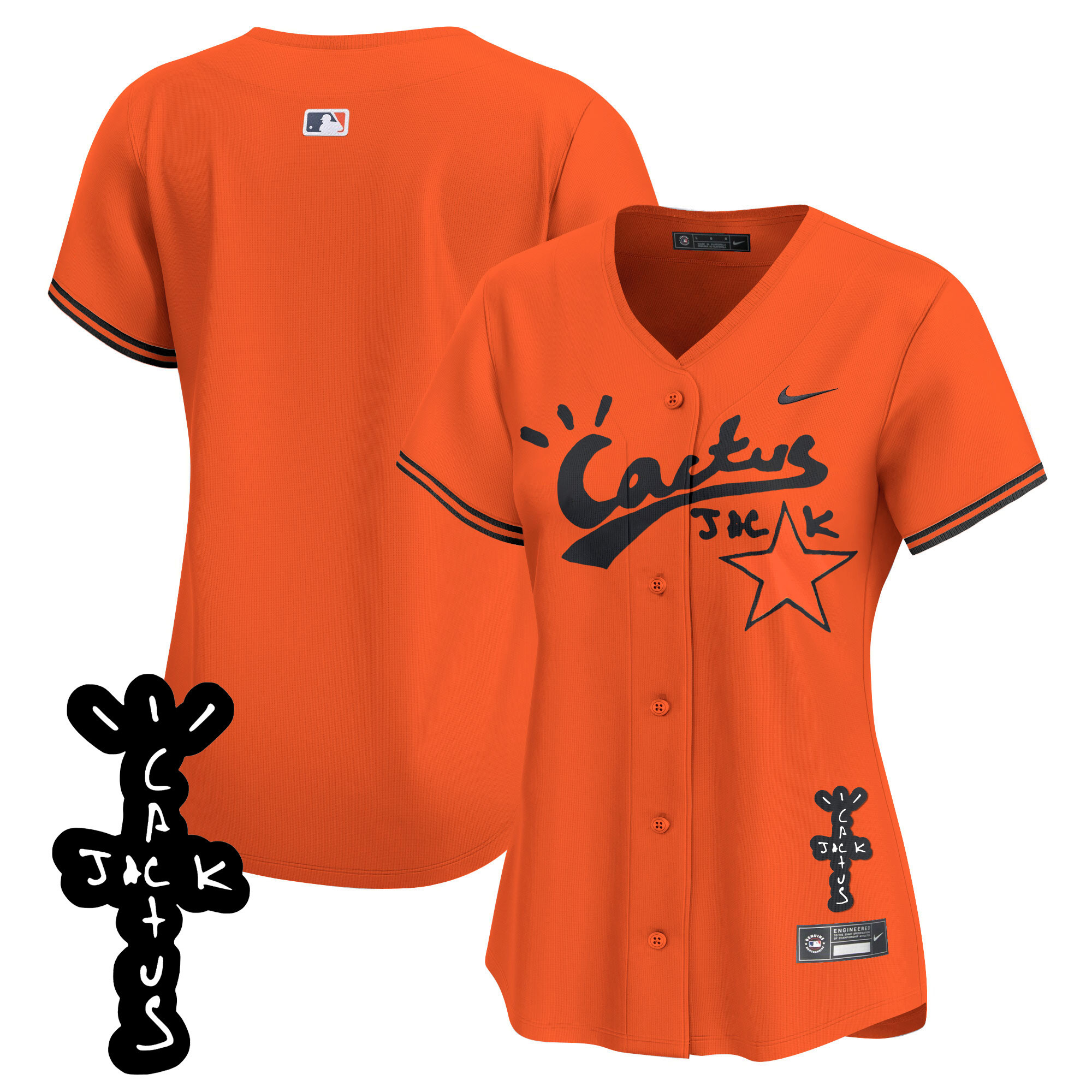 Women's Astros Cactus Jack Patch Vapor Premier Limited Jersey V2 - All Stitched - Image 36