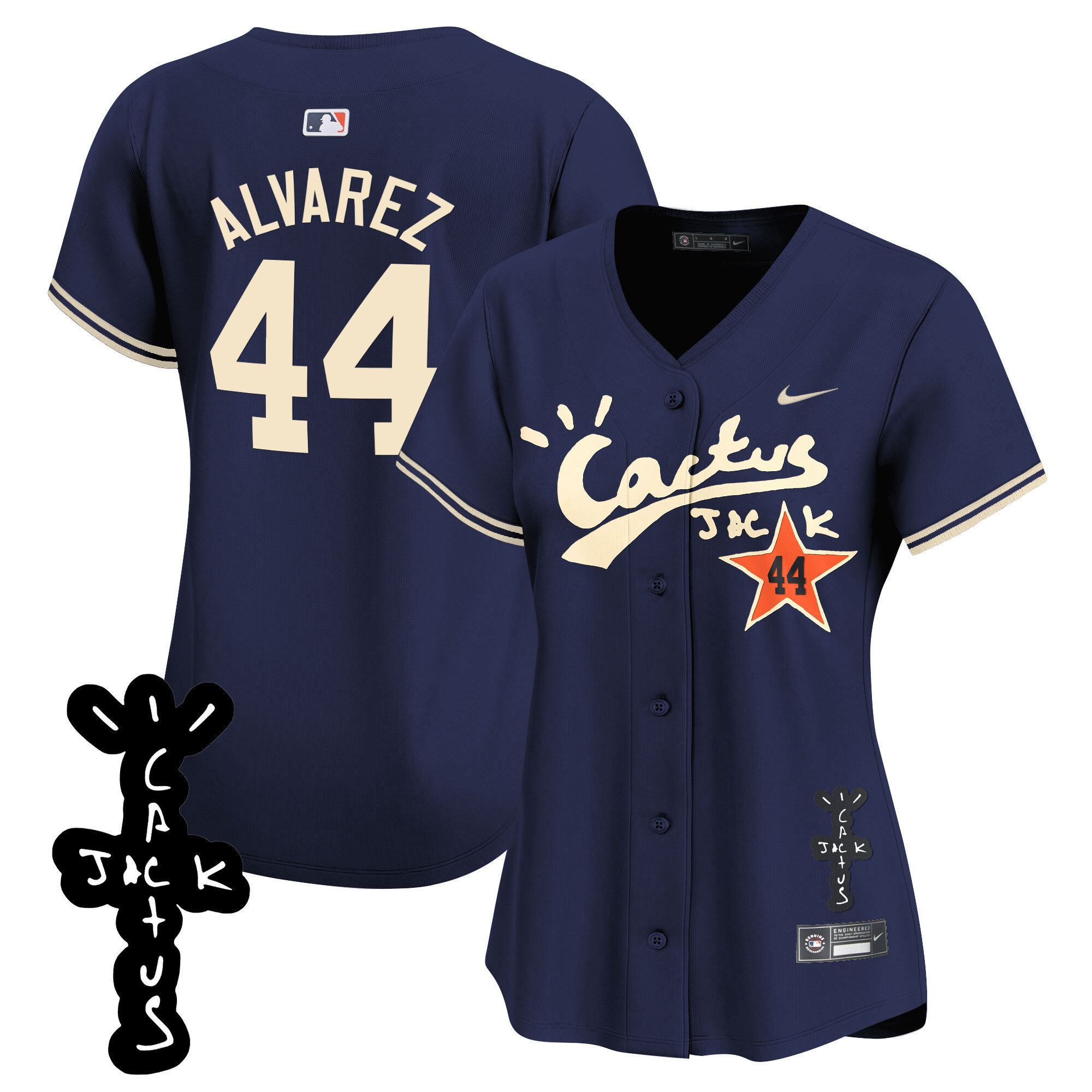Women's Astros Cactus Jack Patch Vapor Premier Limited Jersey V2 - All Stitched - Image 42