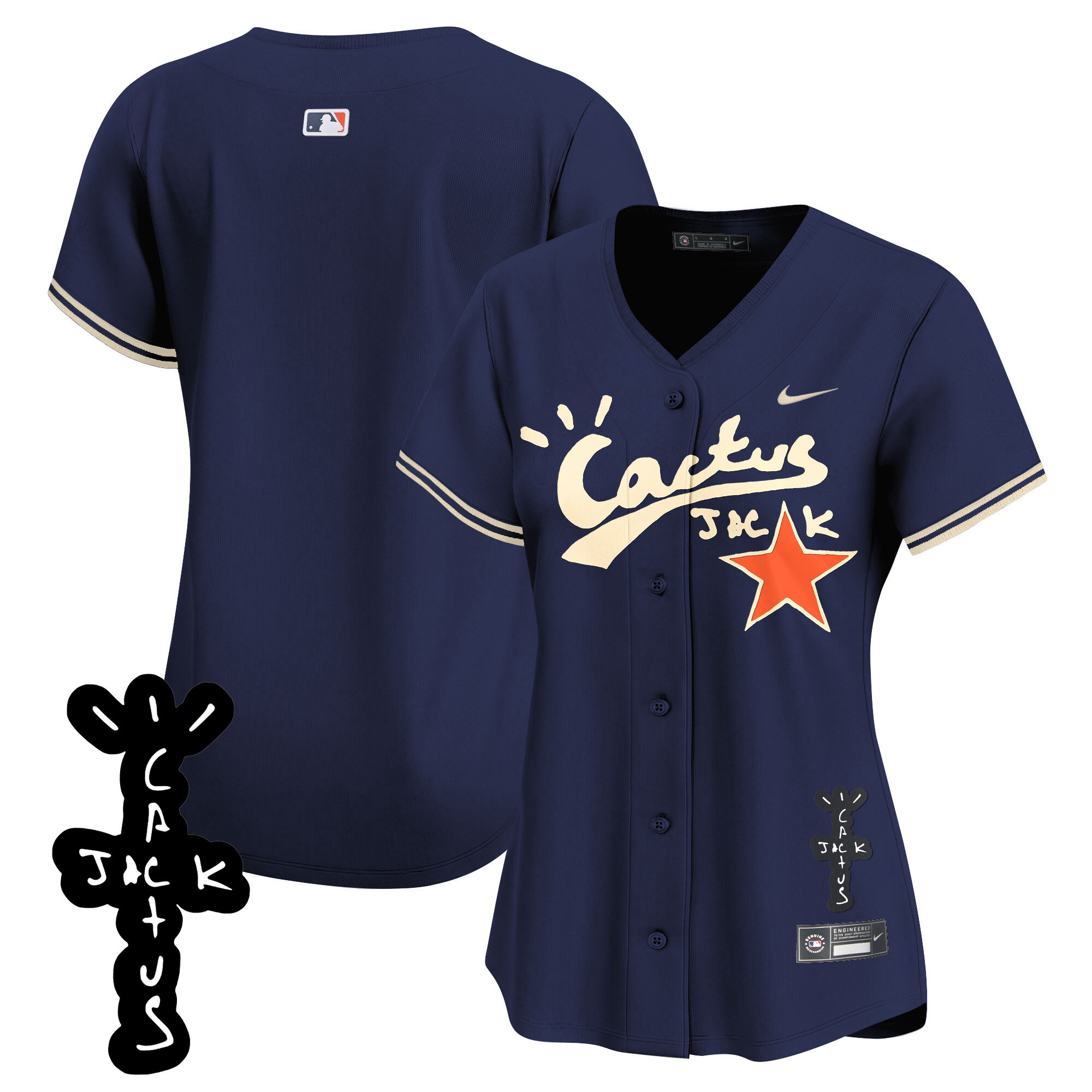 Women's Astros Cactus Jack Patch Vapor Premier Limited Jersey V2 - All Stitched - Image 45