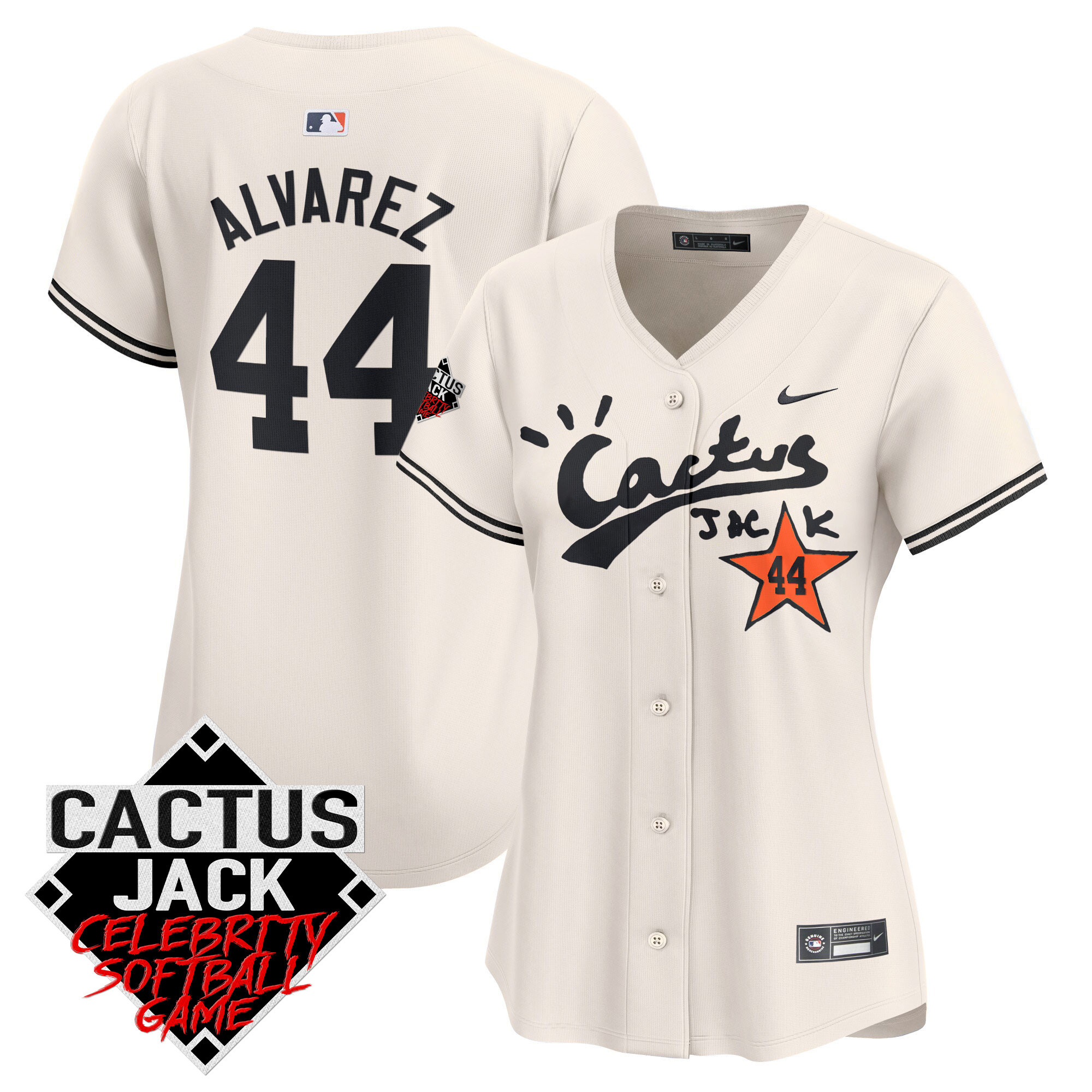 Women's Astros Cactus Jack Celebrity Softball Game Patch Vapor Premier Limited Jersey V2 - All Stitched - Image 6