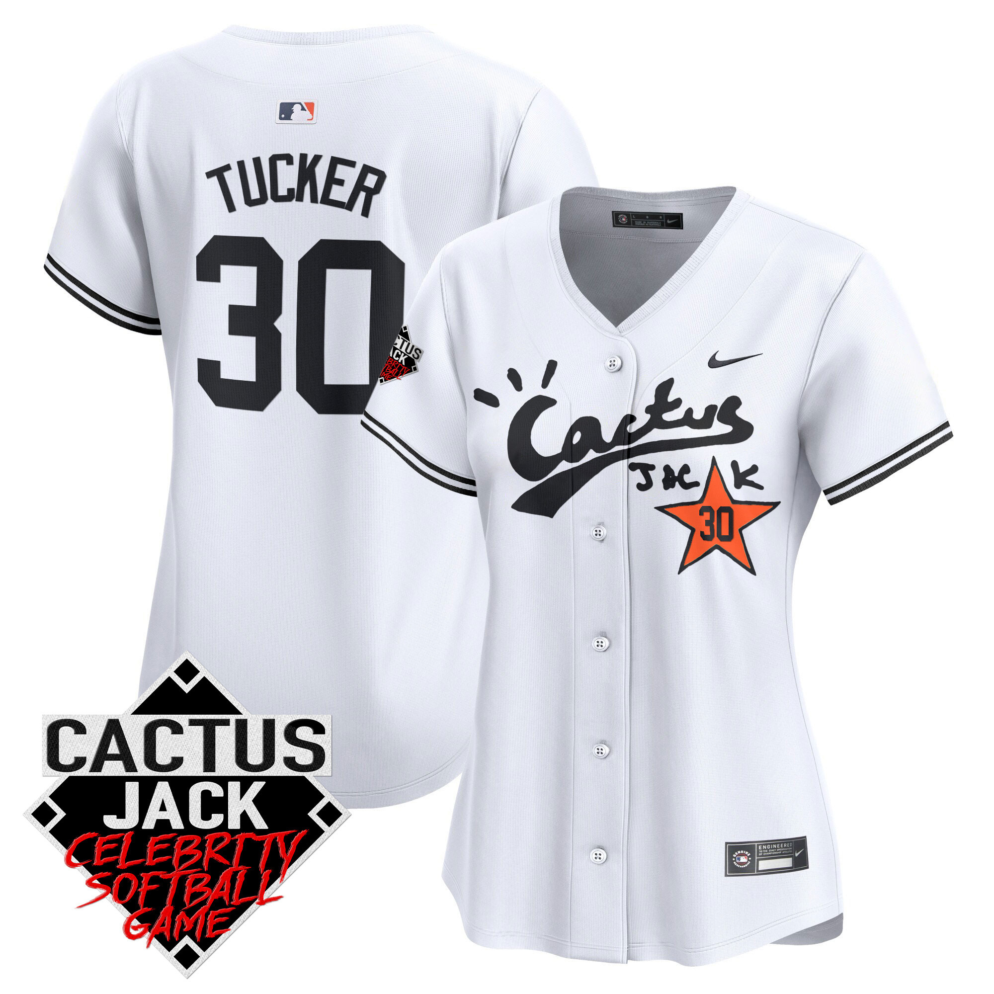 Women's Astros Cactus Jack Celebrity Softball Game Patch Vapor Premier Limited Jersey V2 - All Stitched - Image 17
