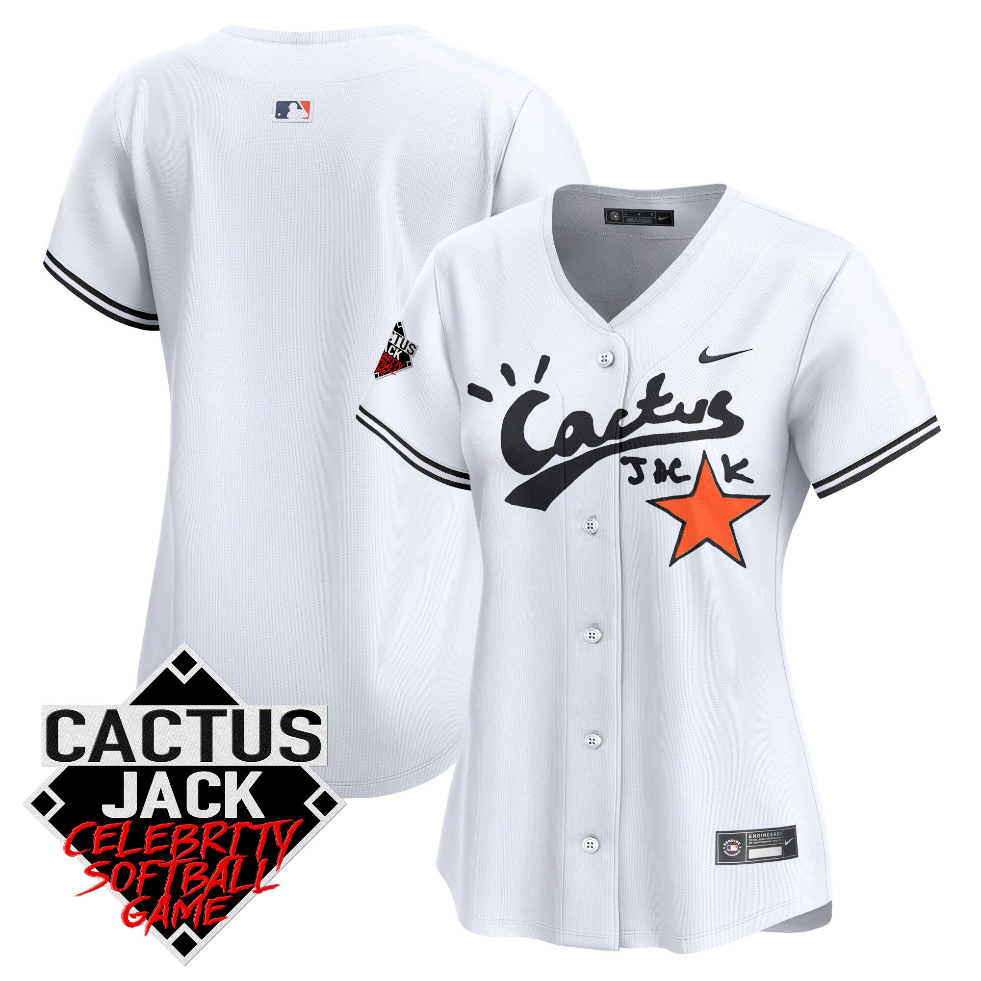 Women's Astros Cactus Jack Celebrity Softball Game Patch Vapor Premier Limited Jersey V2 - All Stitched - Image 18