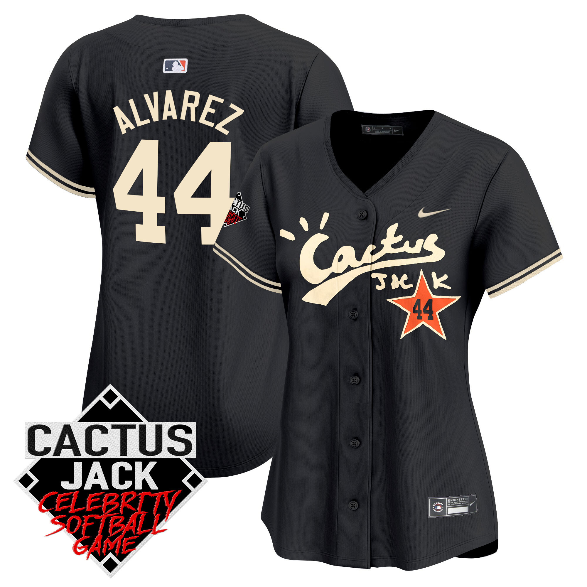 Women's Astros Cactus Jack Celebrity Softball Game Patch Vapor Premier Limited Jersey V2 - All Stitched - Image 24