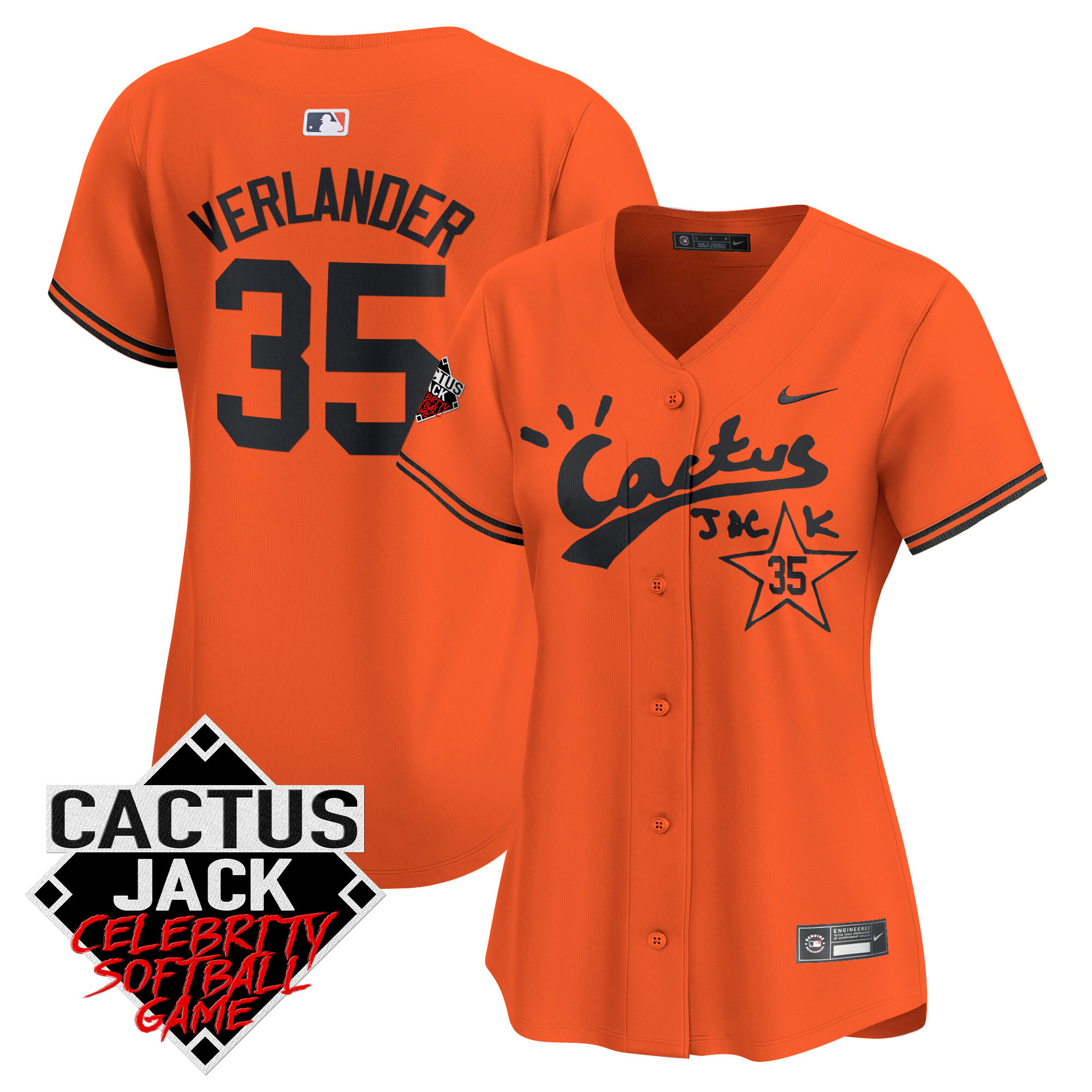 Women's Astros Cactus Jack Celebrity Softball Game Patch Vapor Premier Limited Jersey V2 - All Stitched - Image 34