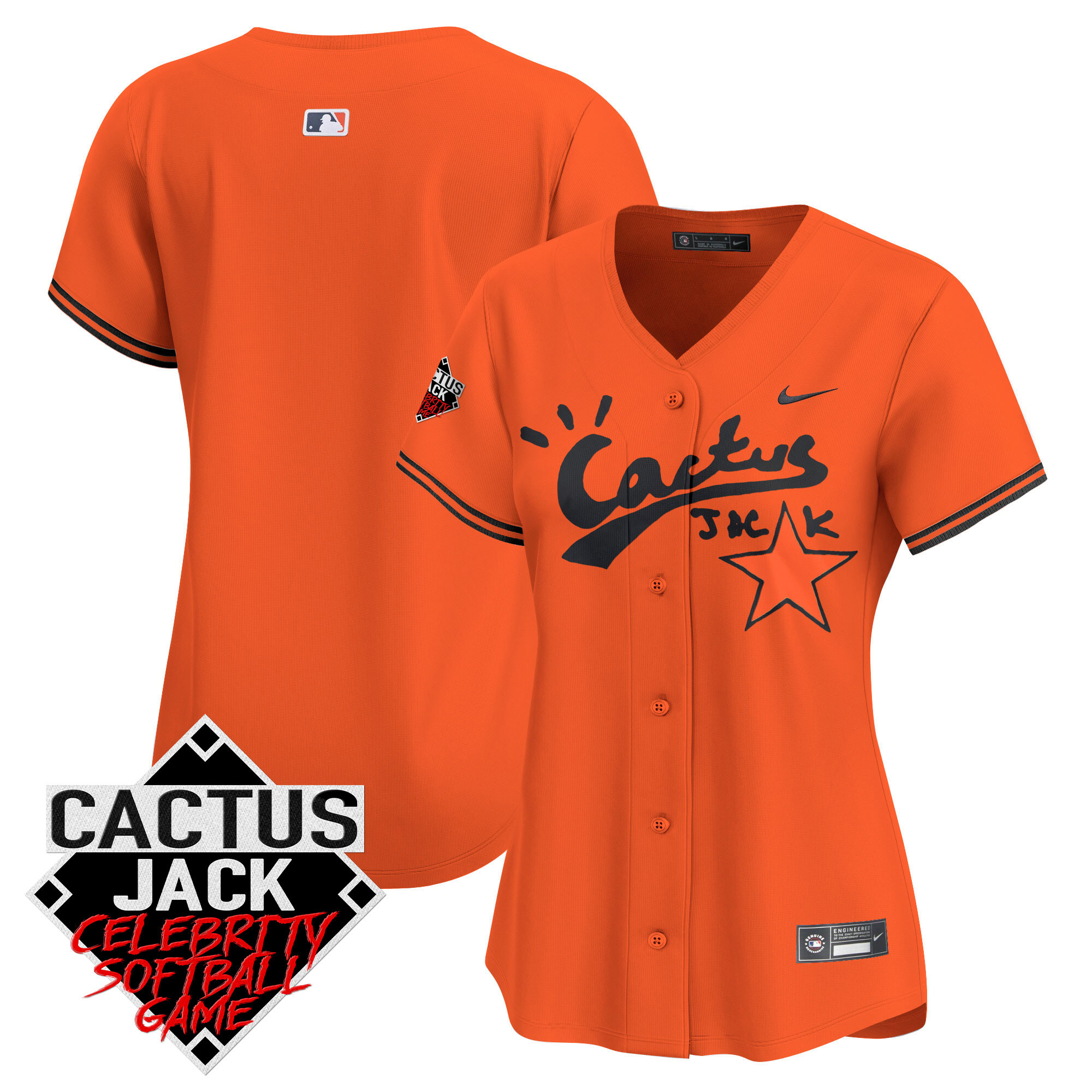 Women's Astros Cactus Jack Celebrity Softball Game Patch Vapor Premier Limited Jersey V2 - All Stitched - Image 36