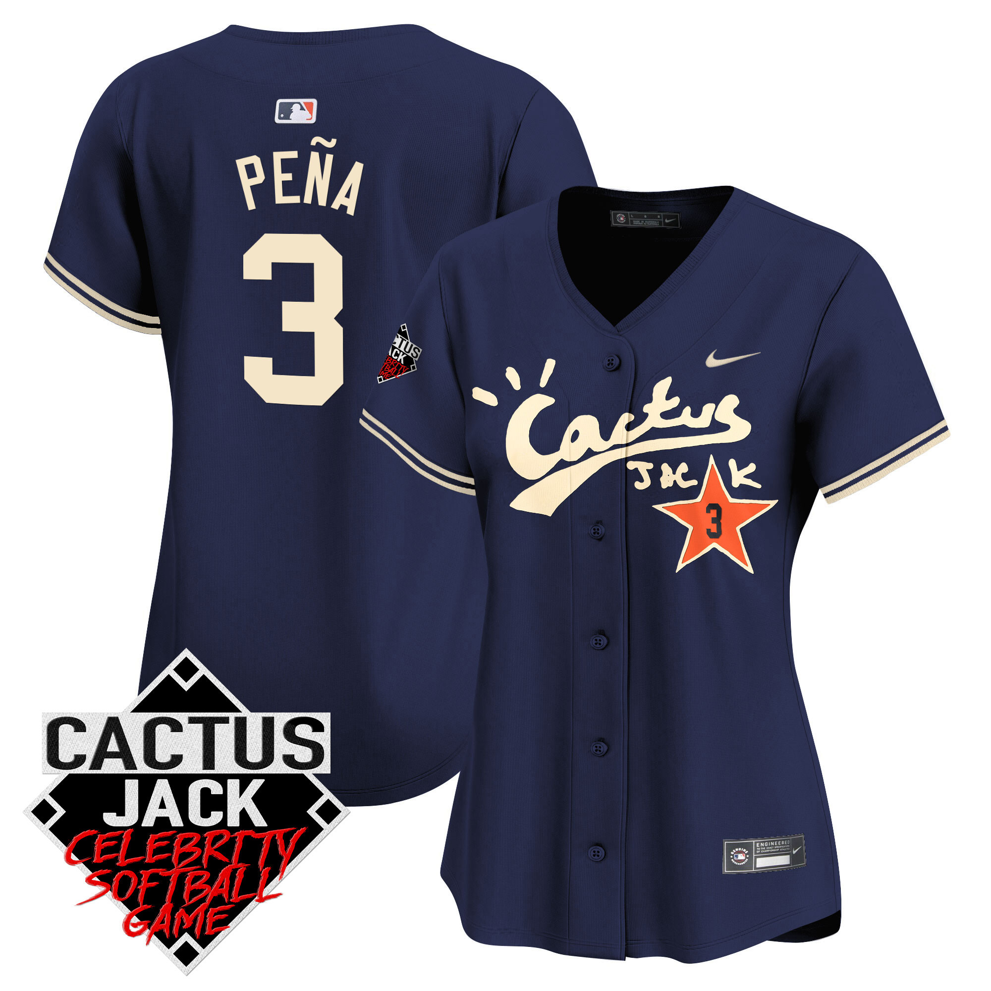 Women's Astros Cactus Jack Celebrity Softball Game Patch Vapor Premier Limited Jersey V2 - All Stitched - Image 39