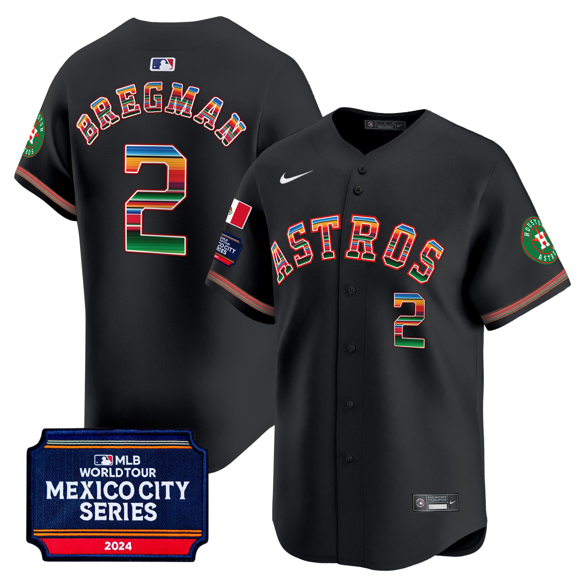 Men's Houston Astros 2024 Mexico City Series Patch Vapor Premier Limited Jersey - All Stitched - Image 2