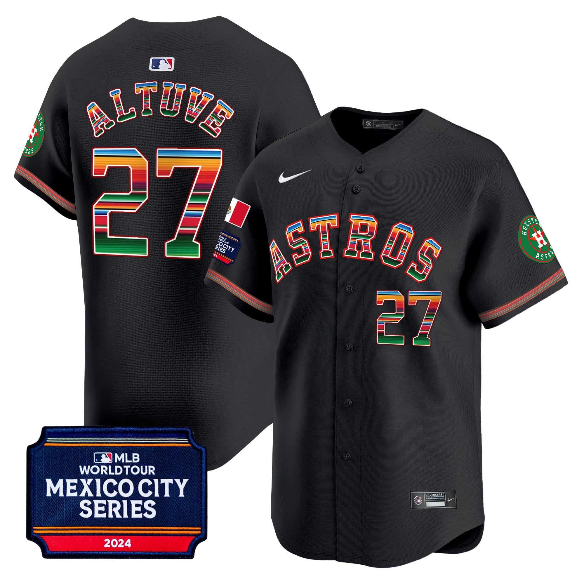 Men's Houston Astros 2024 Mexico City Series Patch Vapor Premier Limited Jersey - All Stitched - Image 3