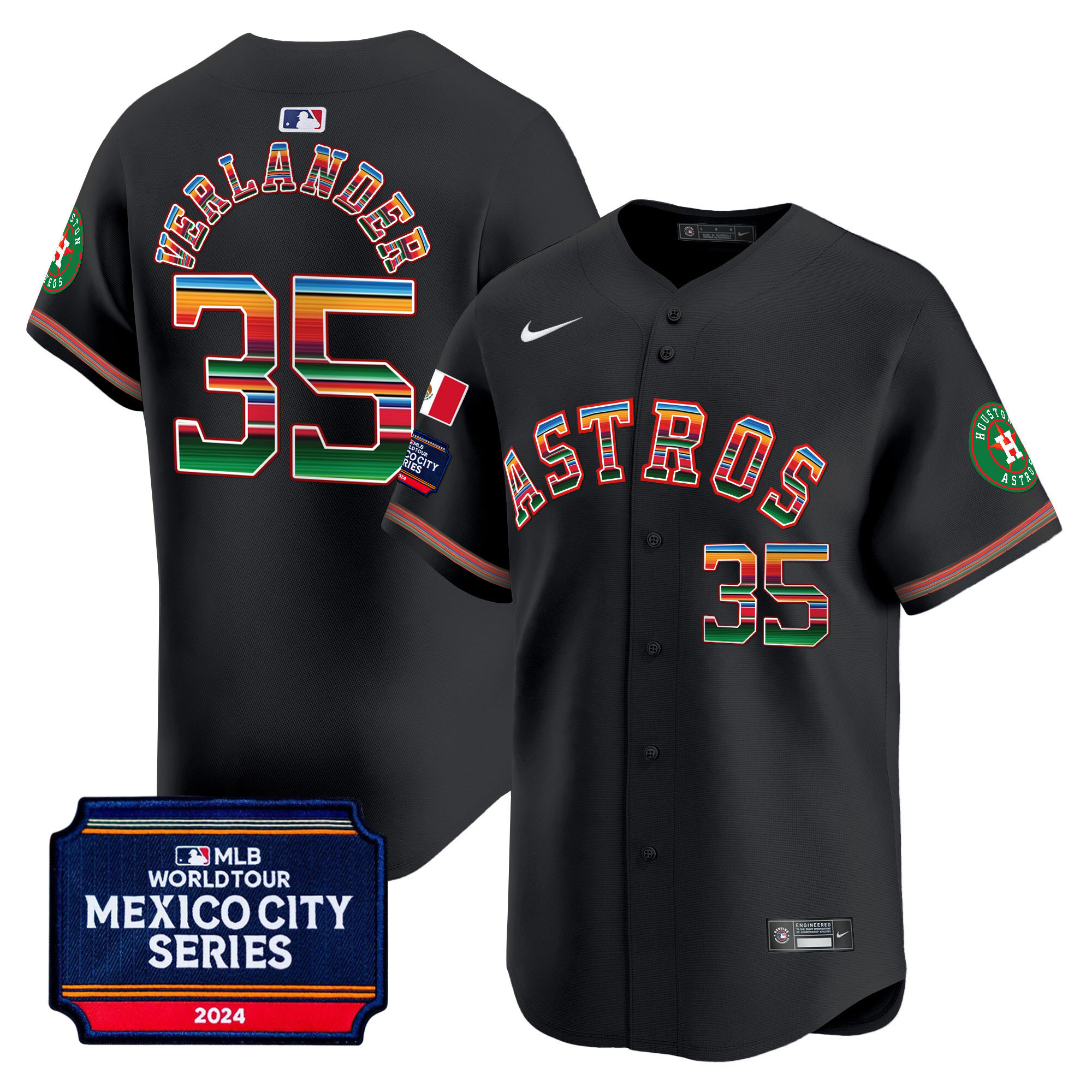 Men's Houston Astros 2024 Mexico City Series Patch Vapor Premier Limited Jersey - All Stitched - Image 4