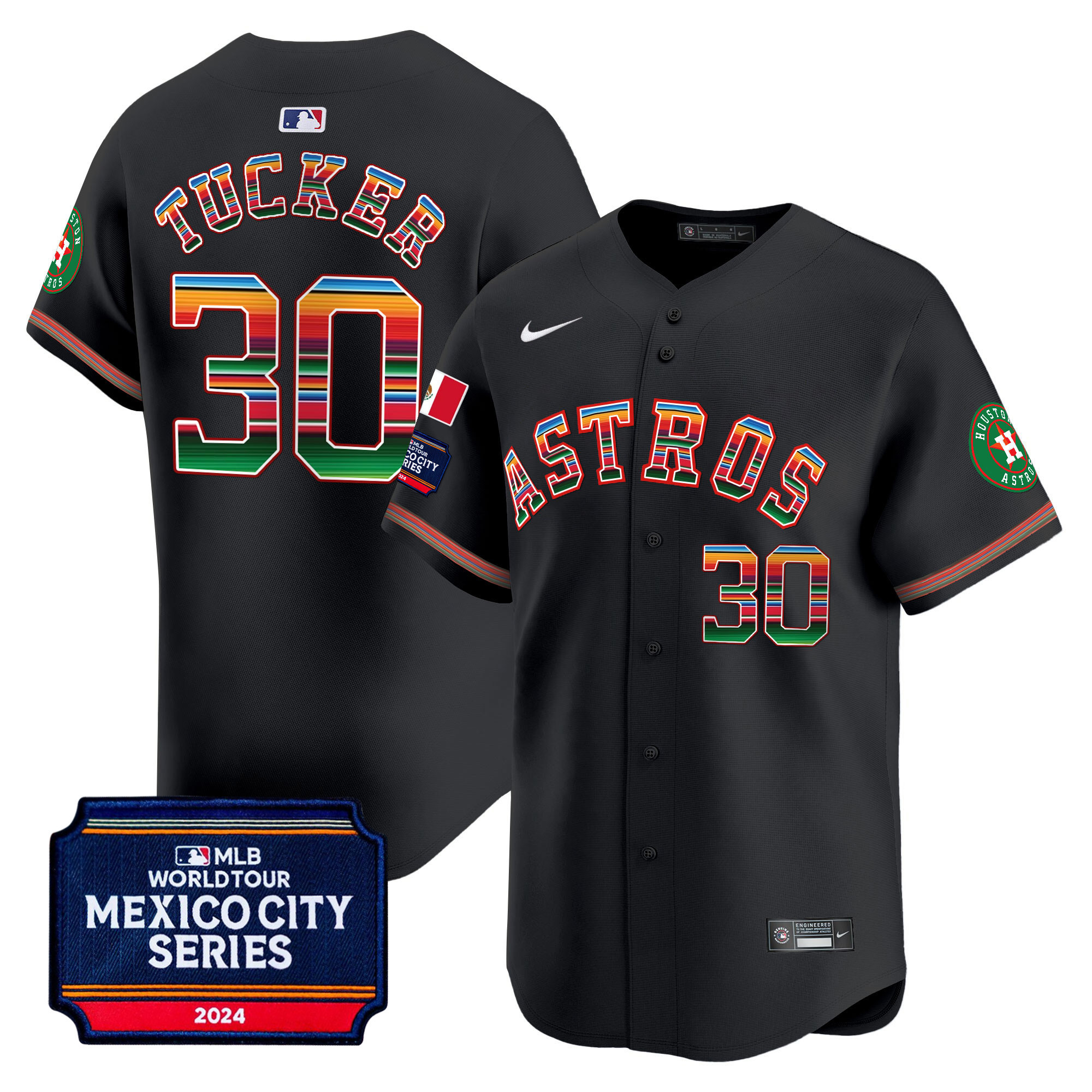 Men's Houston Astros 2024 Mexico City Series Patch Vapor Premier Limited Jersey - All Stitched - Image 6