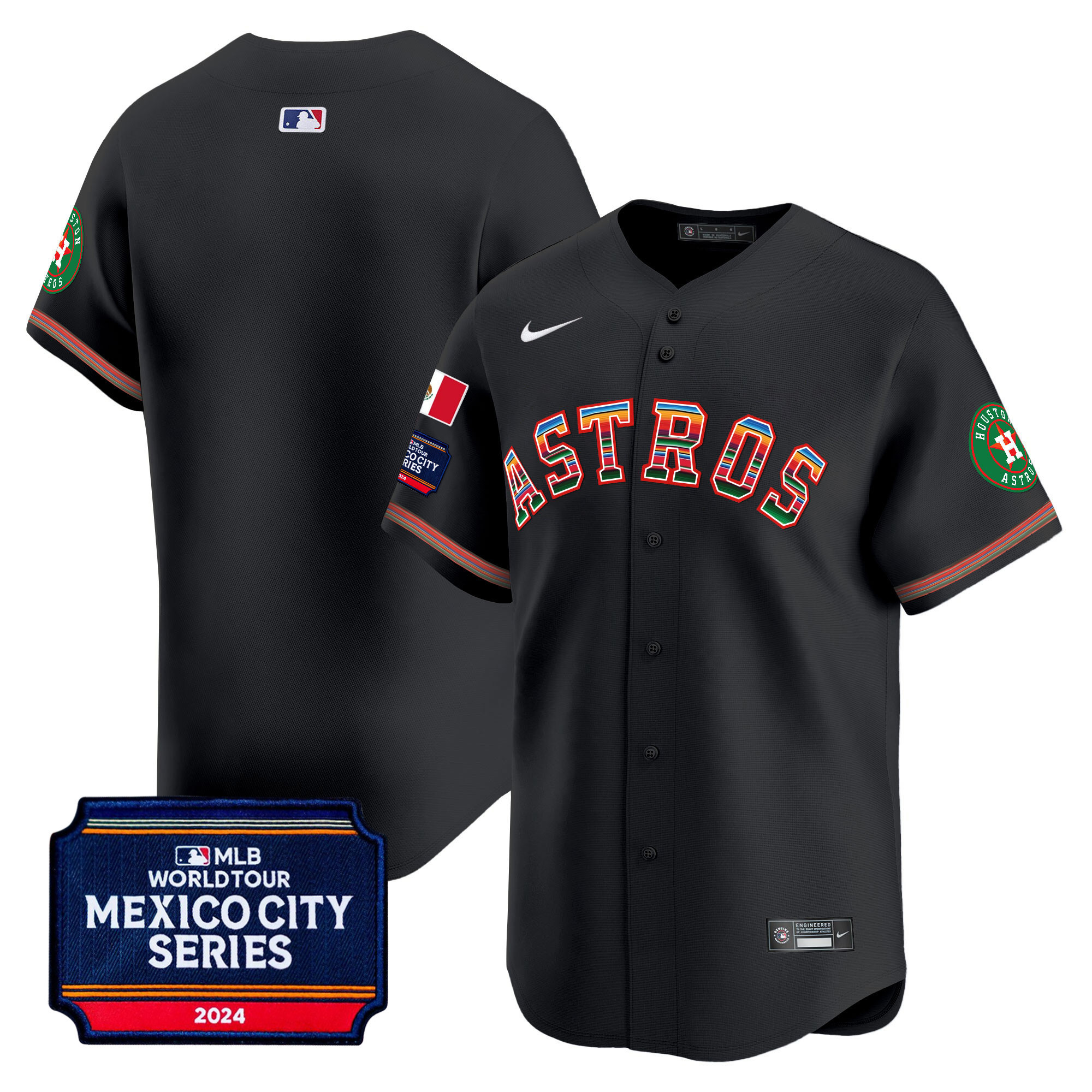 Men's Houston Astros 2024 Mexico City Series Patch Vapor Premier Limited Jersey - All Stitched - Image 8