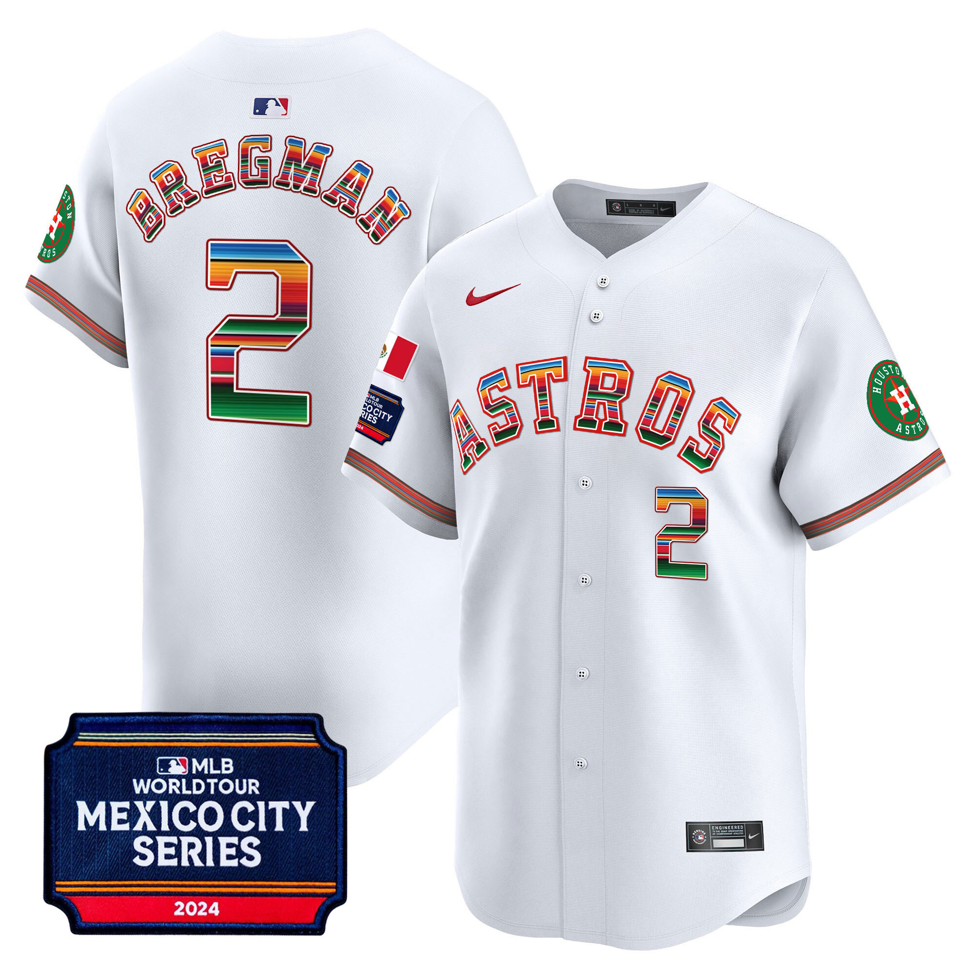 Men's Houston Astros 2024 Mexico City Series Patch Vapor Premier Limited Jersey - All Stitched - Image 10