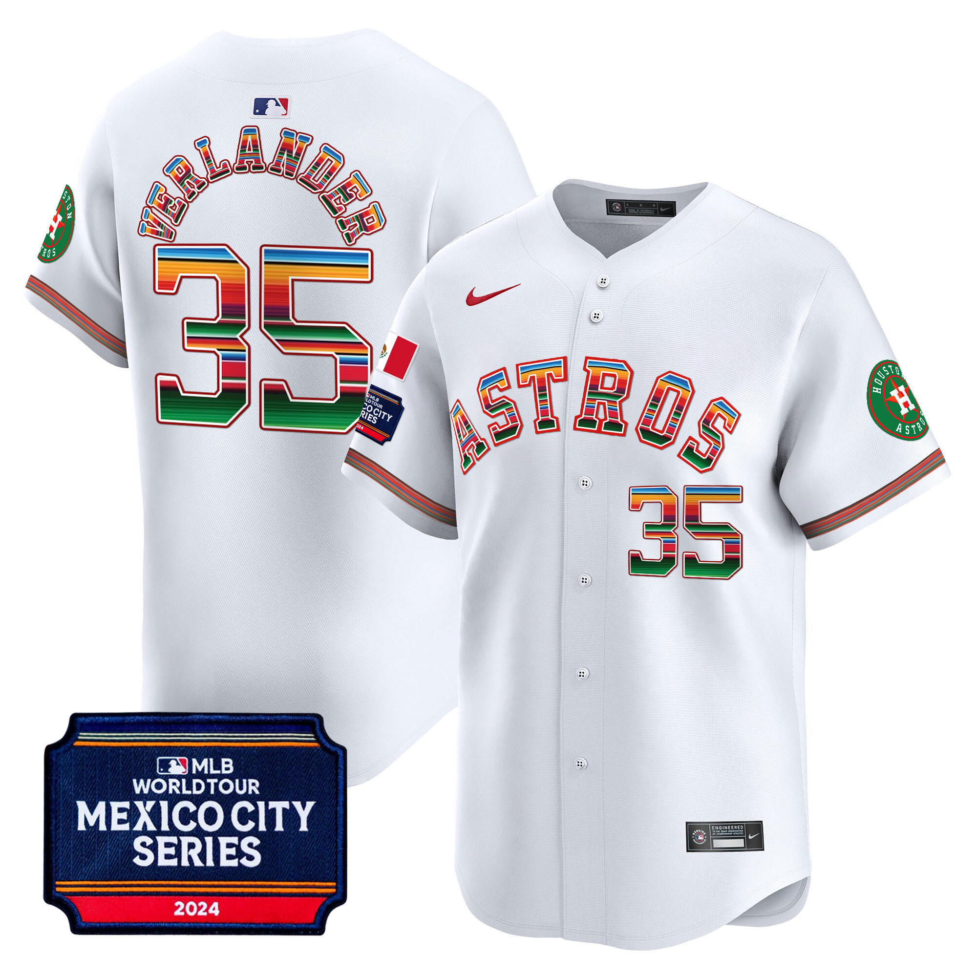 Men's Houston Astros 2024 Mexico City Series Patch Vapor Premier Limited Jersey - All Stitched - Image 12