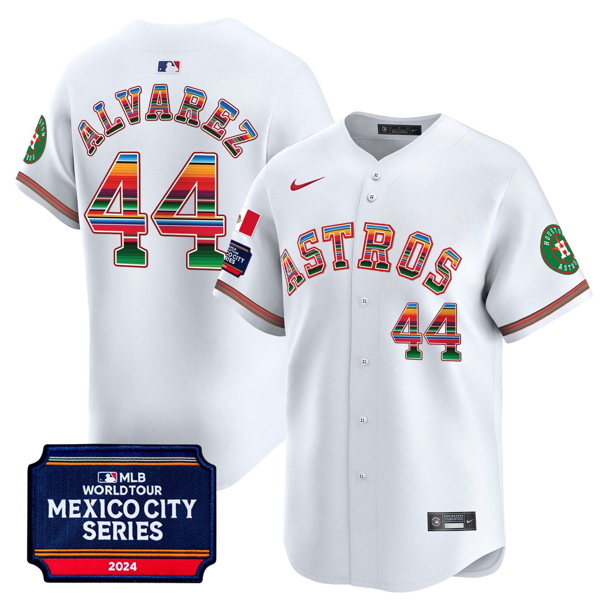 Men's Houston Astros 2024 Mexico City Series Patch Vapor Premier Limited Jersey - All Stitched - Image 13