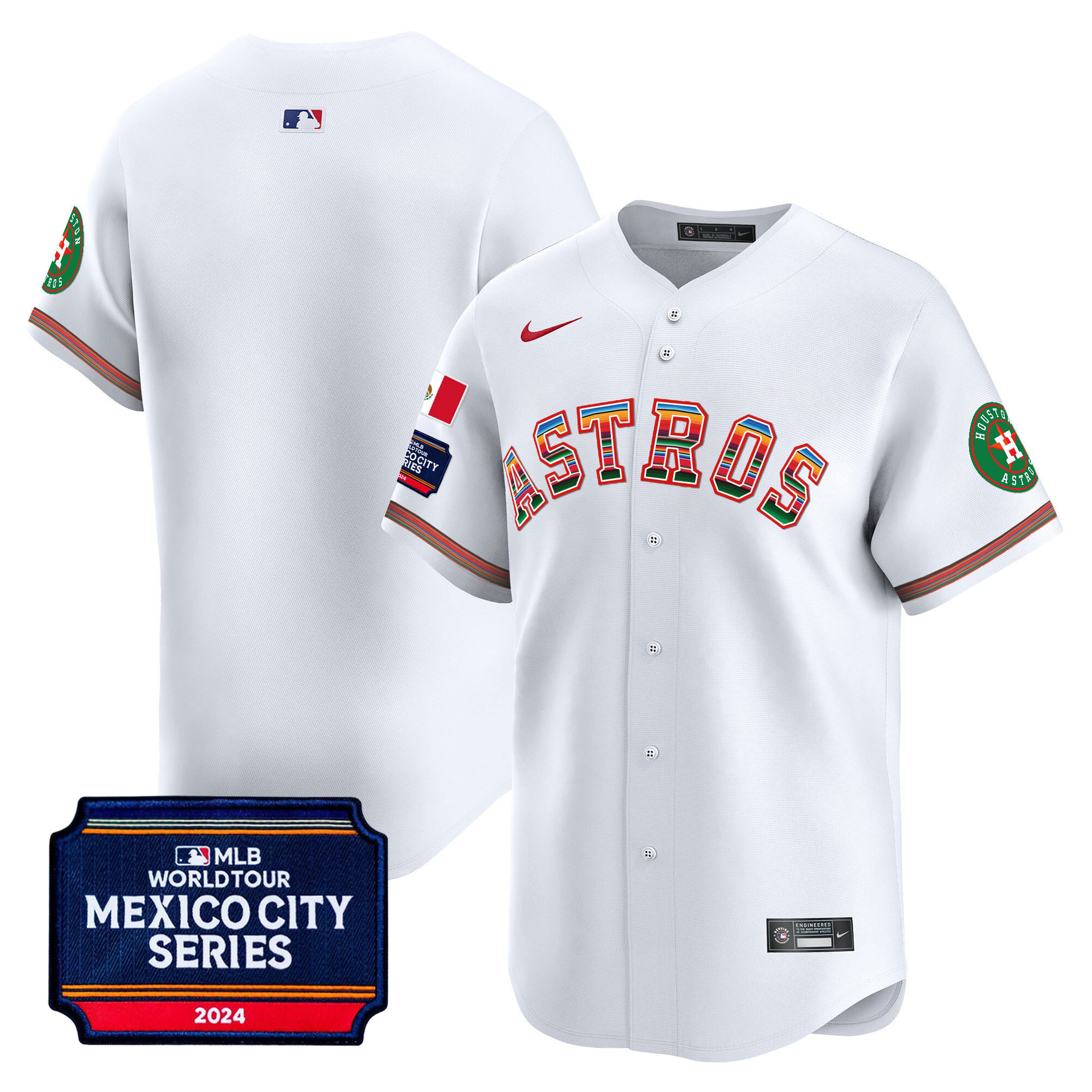 Men's Houston Astros 2024 Mexico City Series Patch Vapor Premier Limited Jersey - All Stitched - Image 16