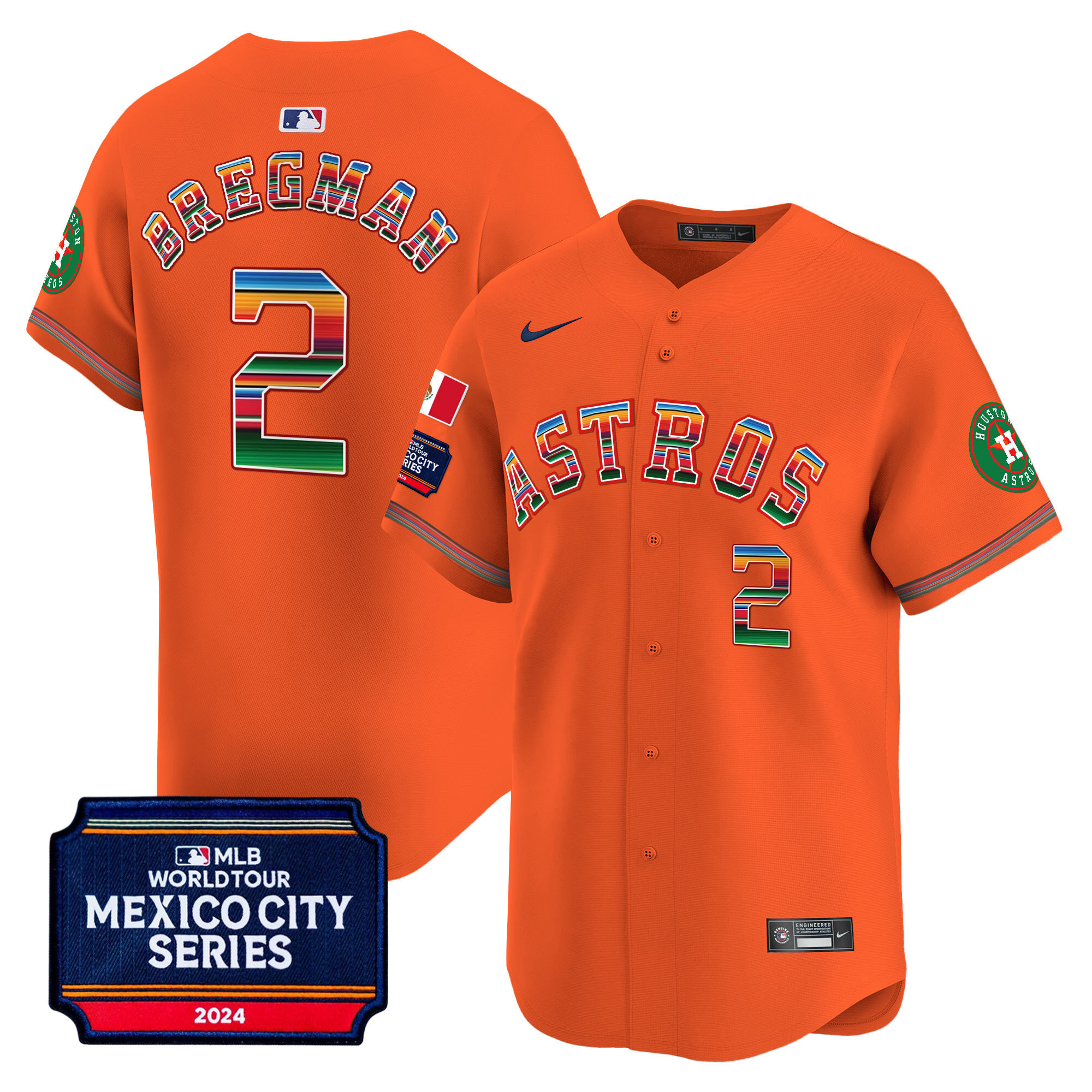Men's Houston Astros 2024 Mexico City Series Patch Vapor Premier Limited Jersey - All Stitched - Image 18