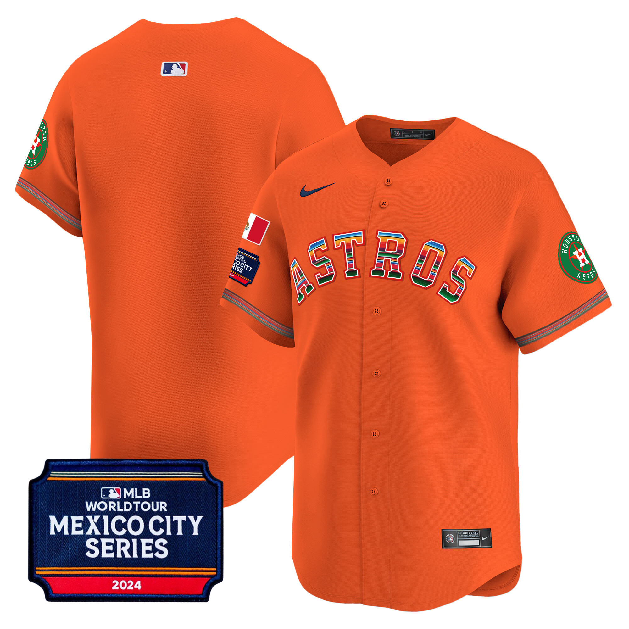 Men's Houston Astros 2024 Mexico City Series Patch Vapor Premier Limited Jersey - All Stitched - Image 24