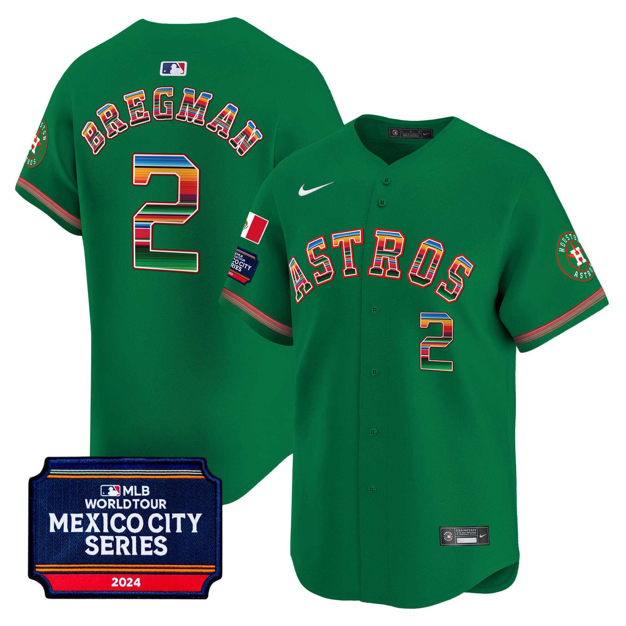 Men's Houston Astros 2024 Mexico City Series Patch Vapor Premier Limited Jersey - All Stitched - Image 26