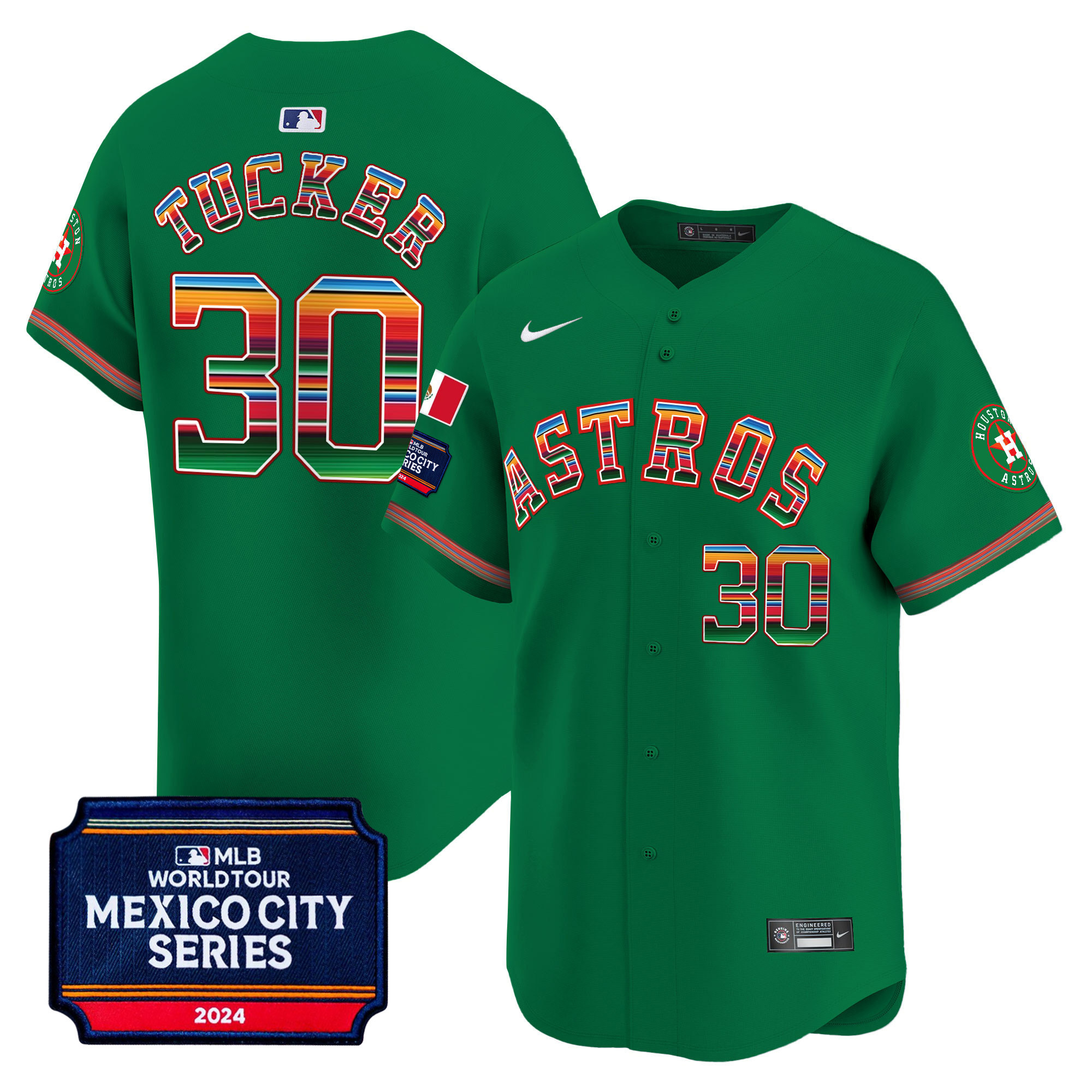 Men's Houston Astros 2024 Mexico City Series Patch Vapor Premier Limited Jersey - All Stitched - Image 30