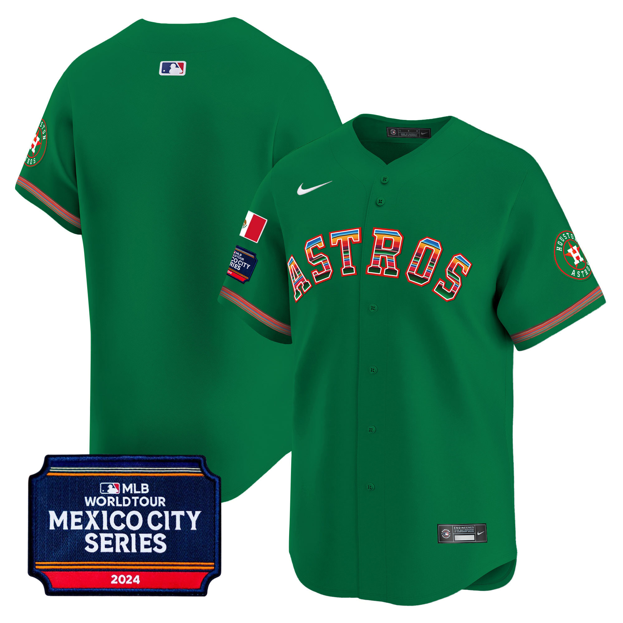 Men's Houston Astros 2024 Mexico City Series Patch Vapor Premier Limited Jersey - All Stitched - Image 32