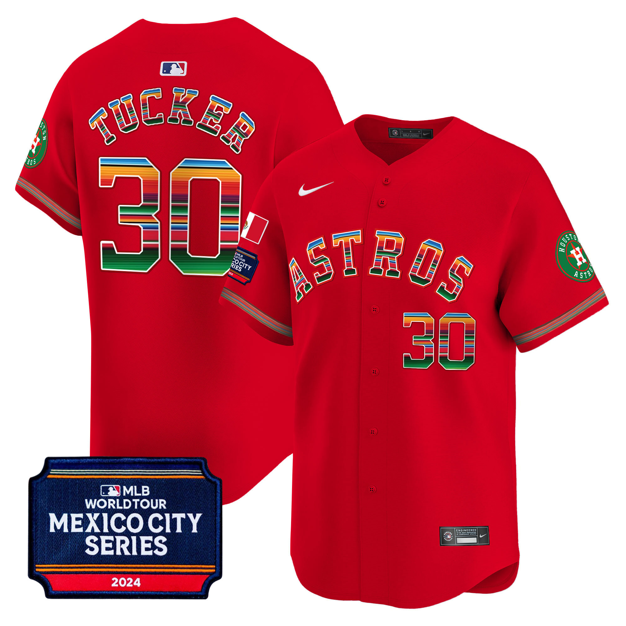Men's Houston Astros 2024 Mexico City Series Patch Vapor Premier Limited Jersey - All Stitched - Image 38