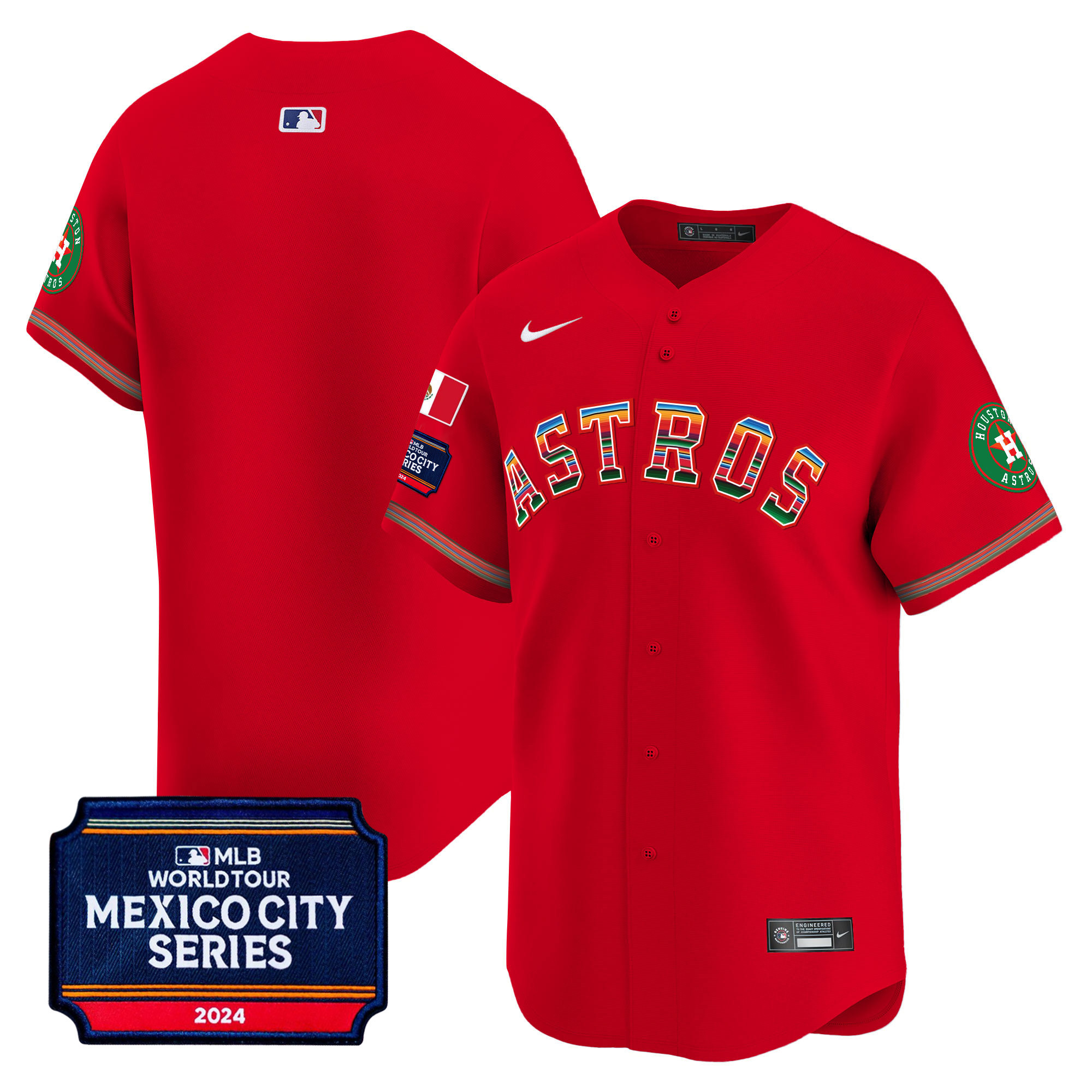 Men's Houston Astros 2024 Mexico City Series Patch Vapor Premier Limited Jersey - All Stitched - Image 40