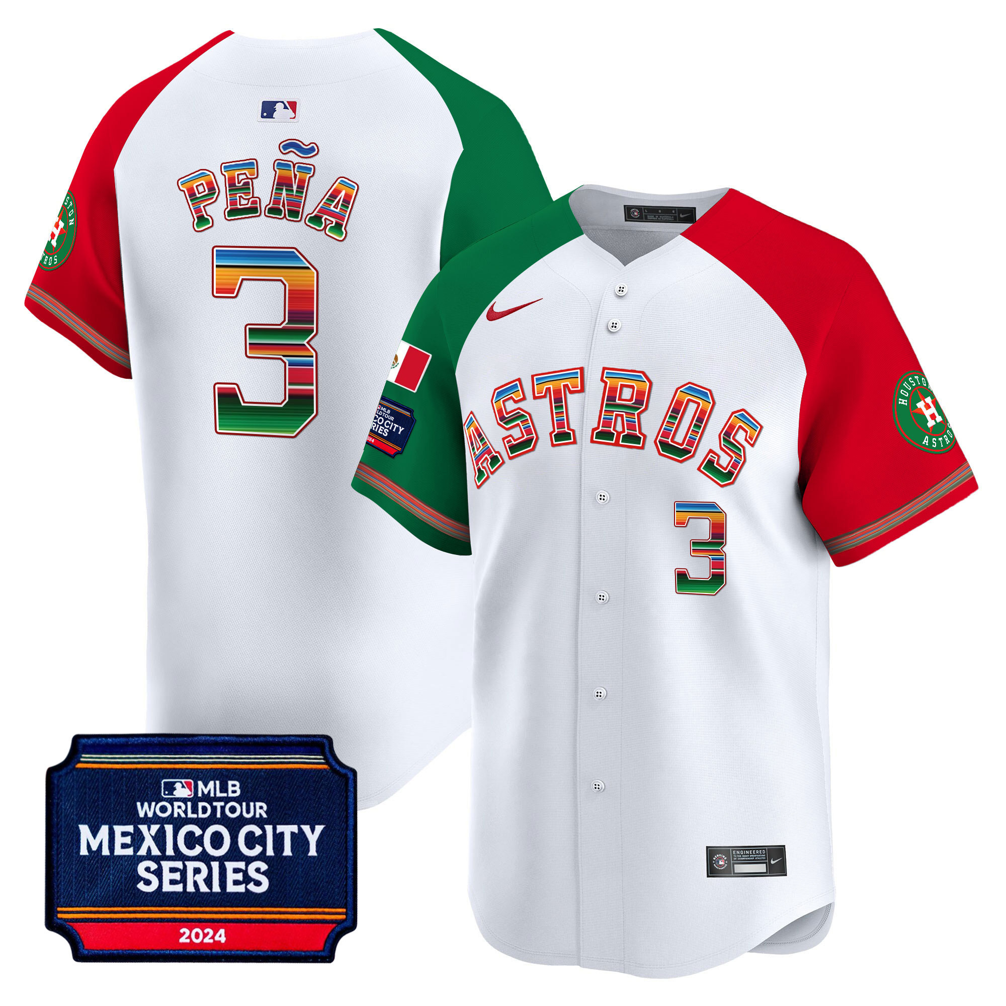 Men's Houston Astros 2024 Mexico City Series Patch Vapor Premier Limited Jersey - All Stitched - Image 41