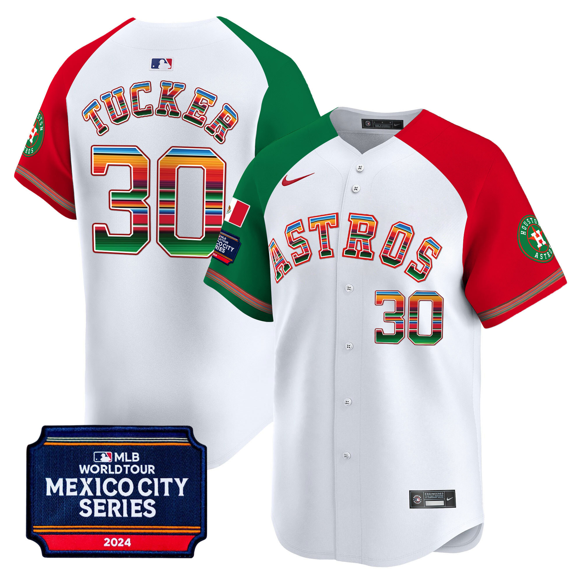 Men's Houston Astros 2024 Mexico City Series Patch Vapor Premier Limited Jersey - All Stitched - Image 46