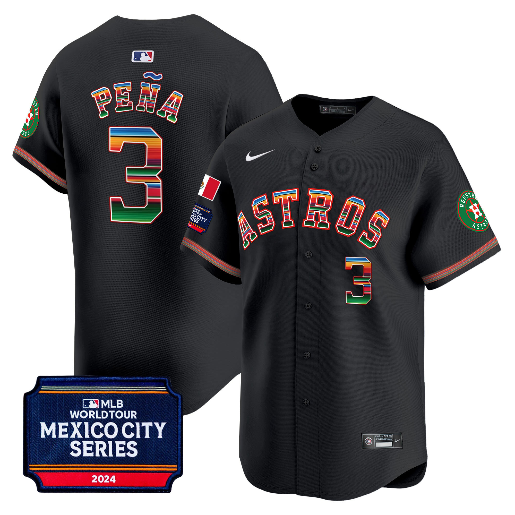 Men's Houston Astros 2024 Mexico City Series Patch Vapor Premier Limited Jersey - All Stitched