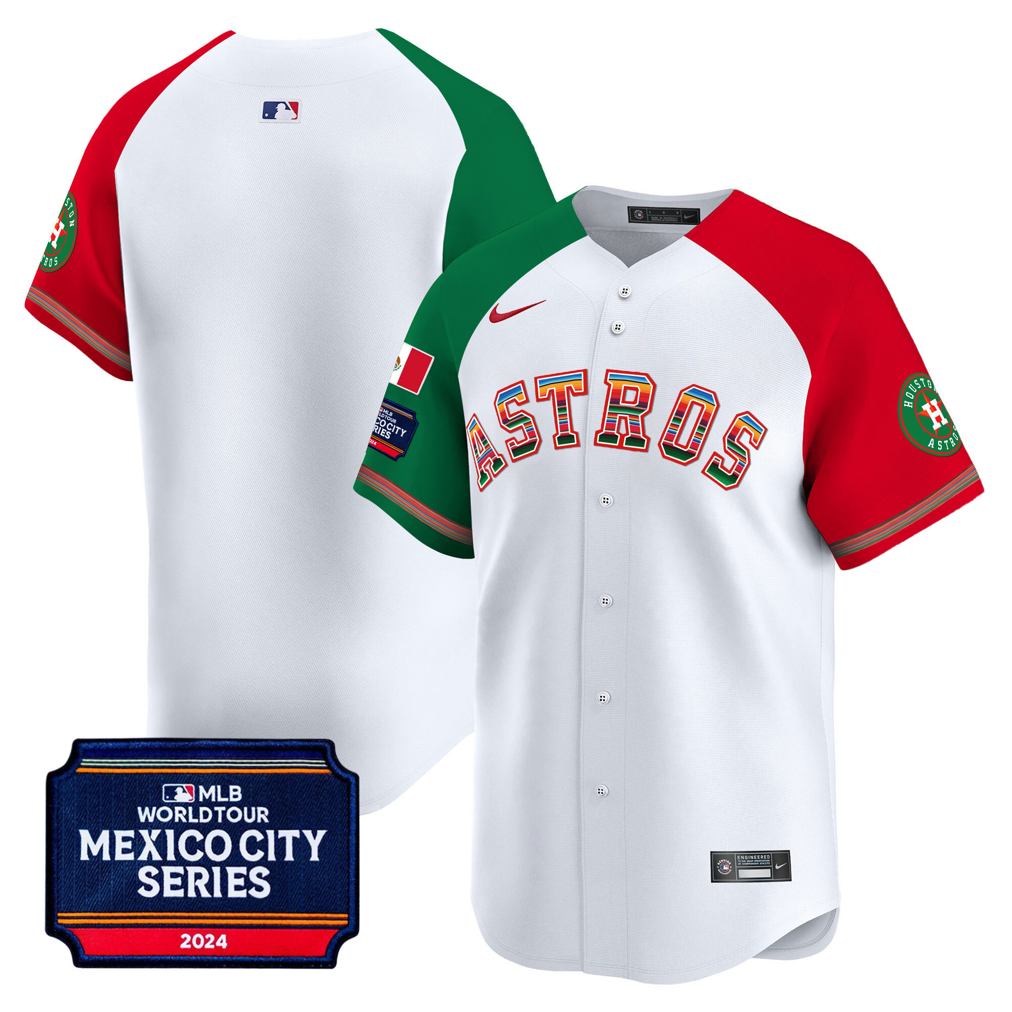 Men's Houston Astros 2024 Mexico City Series Patch Vapor Premier Limited Jersey - All Stitched - Image 48