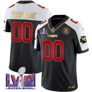 Chiefs Super Bowl LVIII Patch Vapor Custom Jersey - All Stitched