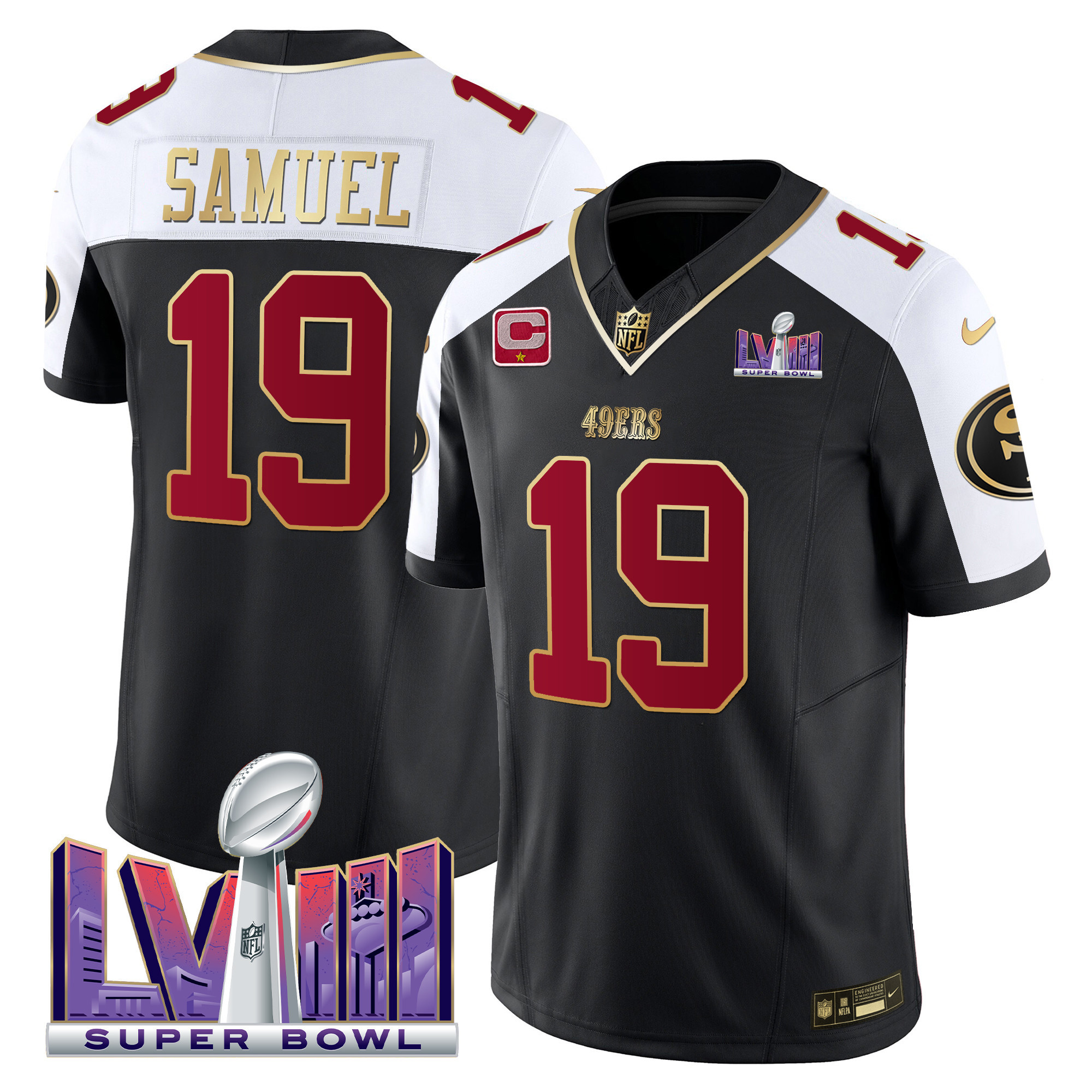 Men's 49ers Super Bowl LVIII Patch Vapor Jersey - All Stitched - Image 2