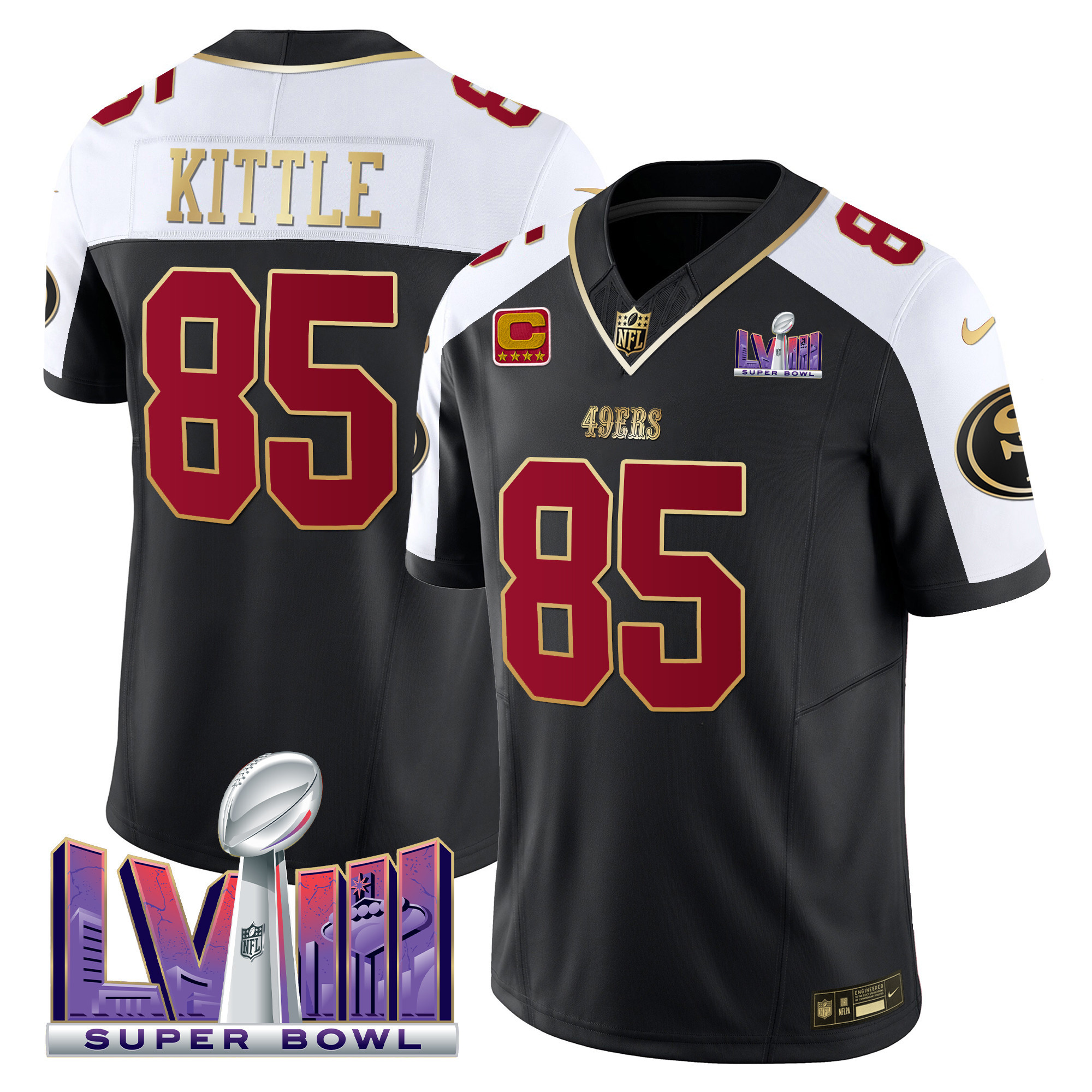 Men's 49ers Super Bowl LVIII Patch Vapor Jersey - All Stitched - Image 4