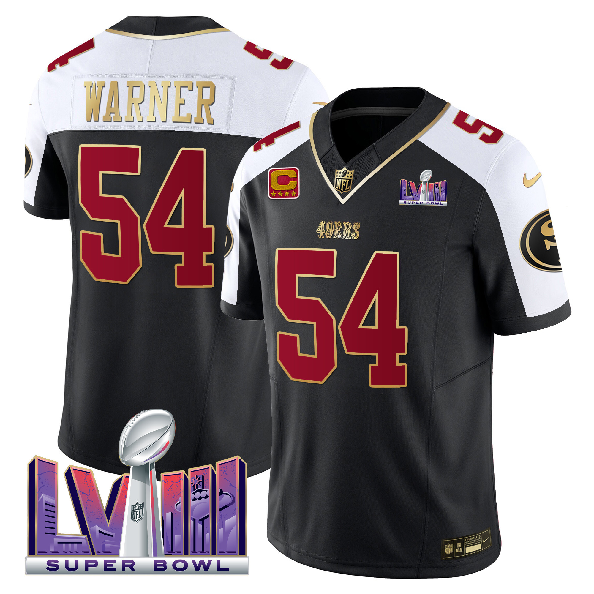 Men's 49ers Super Bowl LVIII Patch Vapor Jersey - All Stitched - Image 5