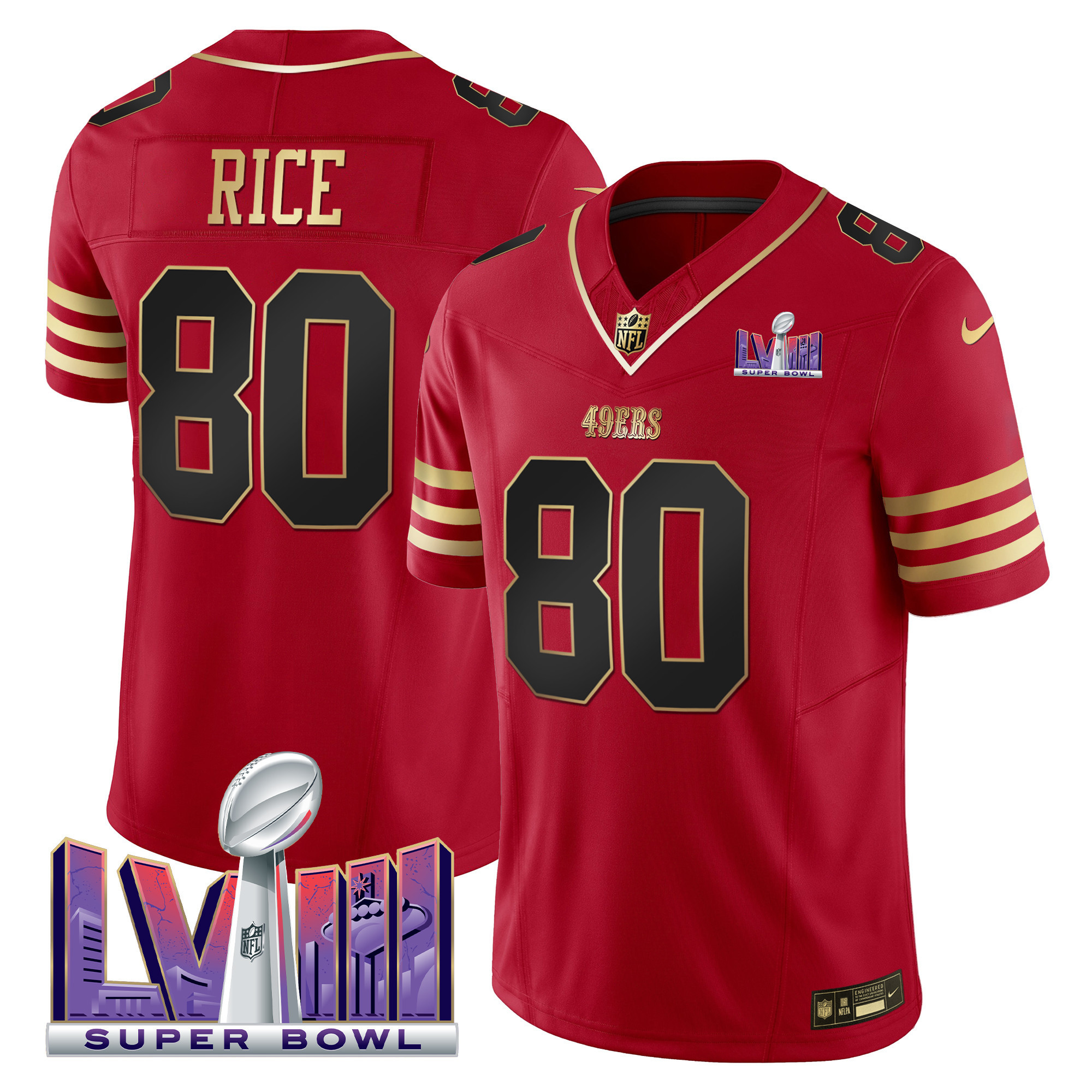 Men's 49ers Super Bowl LVIII Patch Vapor Jersey - All Stitched - Image 16