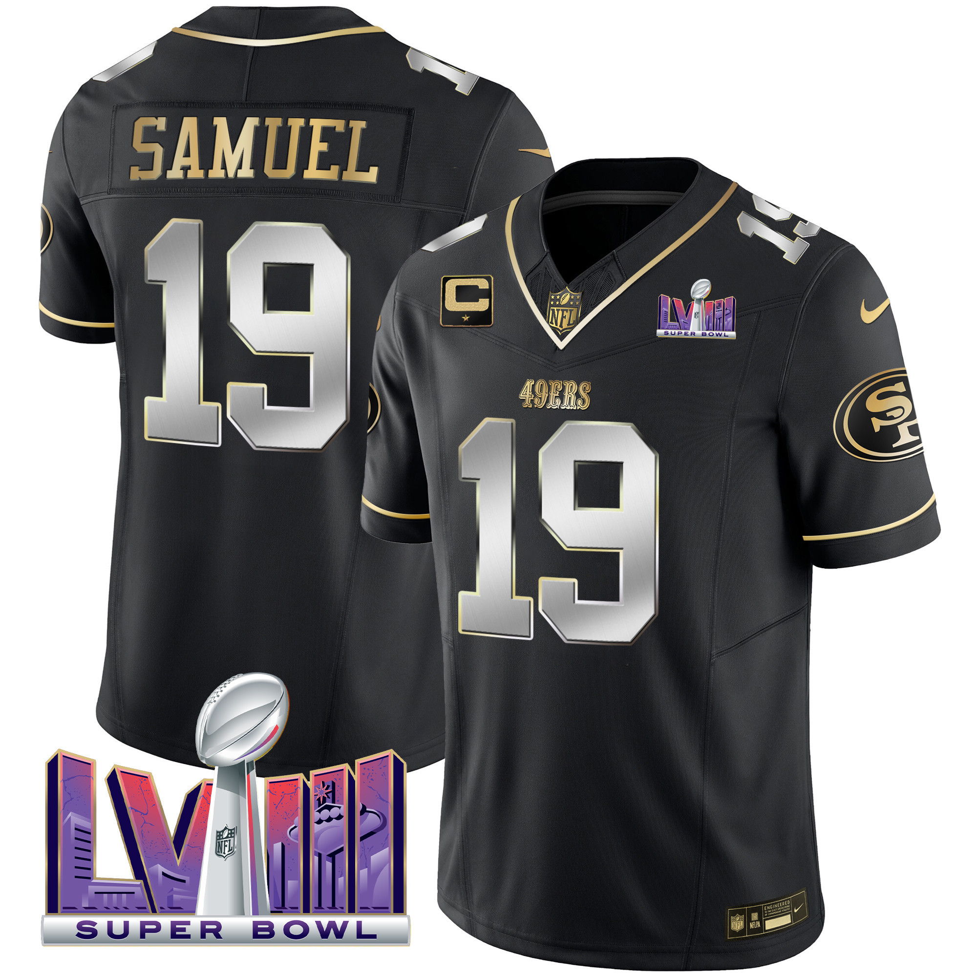 Men's 49ers Super Bowl LVIII Patch Vapor Jersey - All Stitched - Image 32