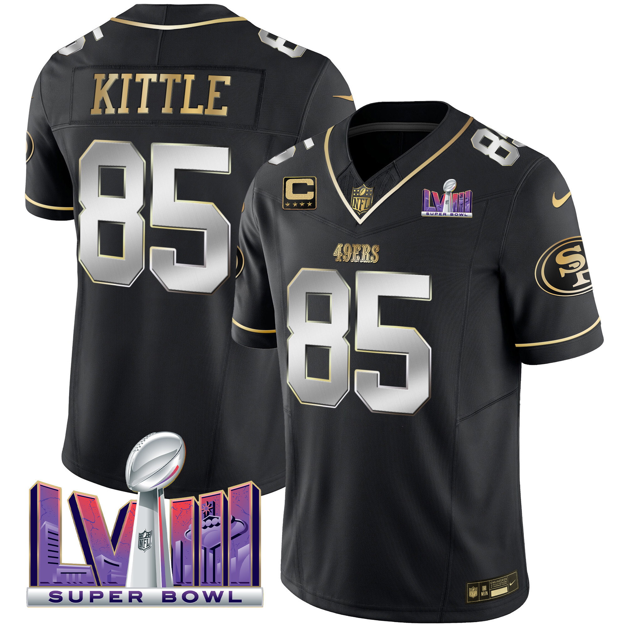 Men's 49ers Super Bowl LVIII Patch Vapor Jersey - All Stitched - Image 34