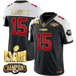 Men's Chiefs AFC West Champions & Super Bowl LVIII Gold Patch Vapor Jersey - All Stitched