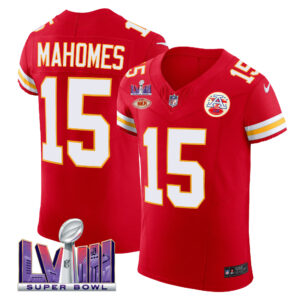 Men's Chiefs Super Bowl LVIII Gold Patch Vapor Elite Jersey - All Stitched