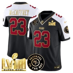 Men's 49ers Faithful & Super Bowl LVIII Gold Patch Vapor Jersey - All Stitched