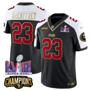 Men's 49ers NFC West Champions & Super Bowl LVIII Patch Vapor Jersey - All Stitched