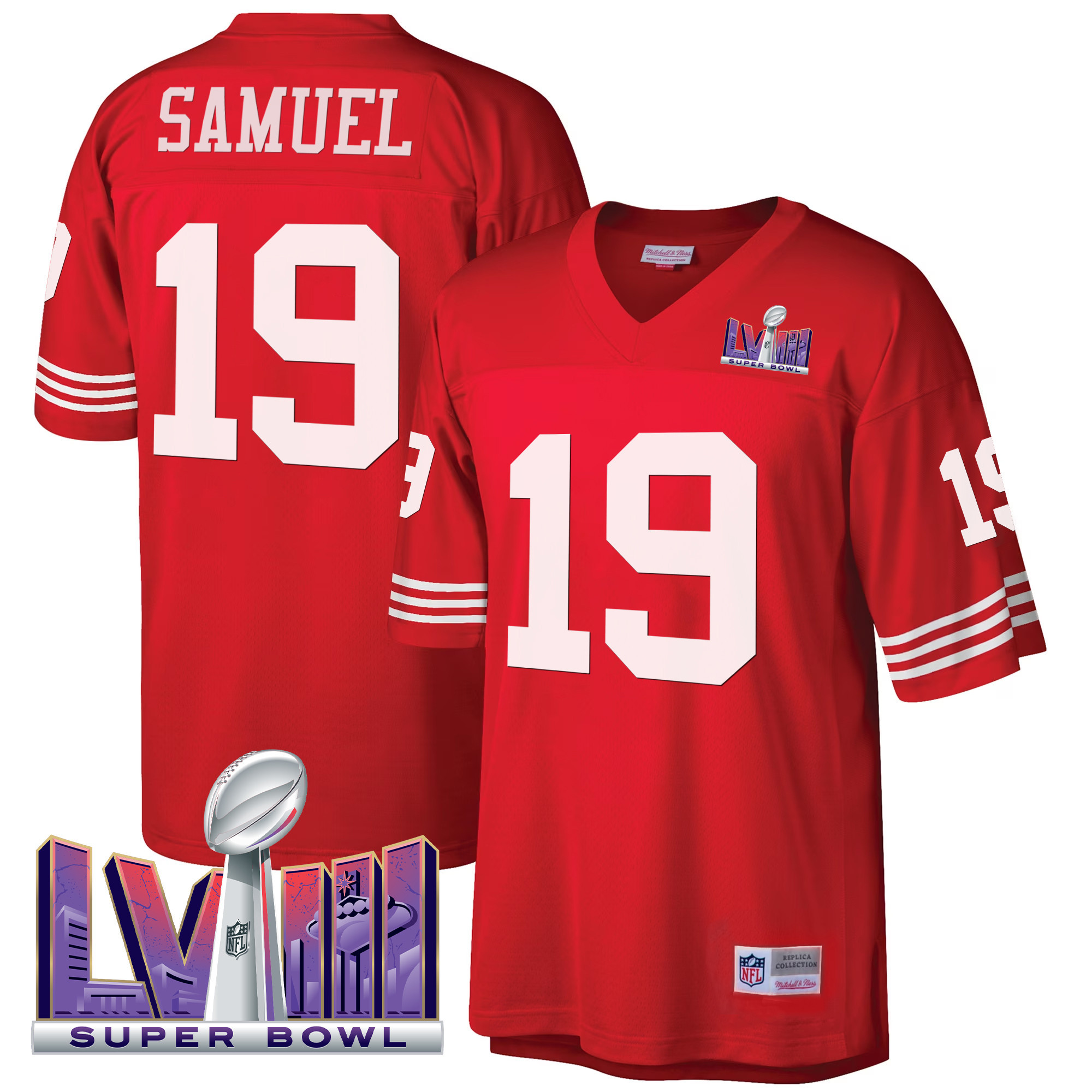 Men's 49ers Super Bowl LVIII 1990 Big & Tall Jersey - All Stitched - Image 2
