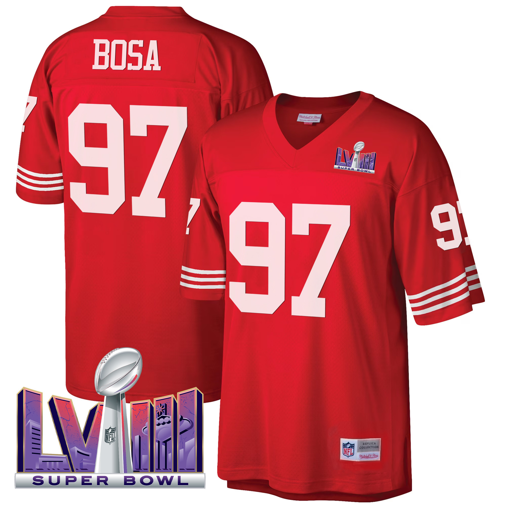Men's 49ers Super Bowl LVIII 1990 Big & Tall Jersey - All Stitched - Image 7