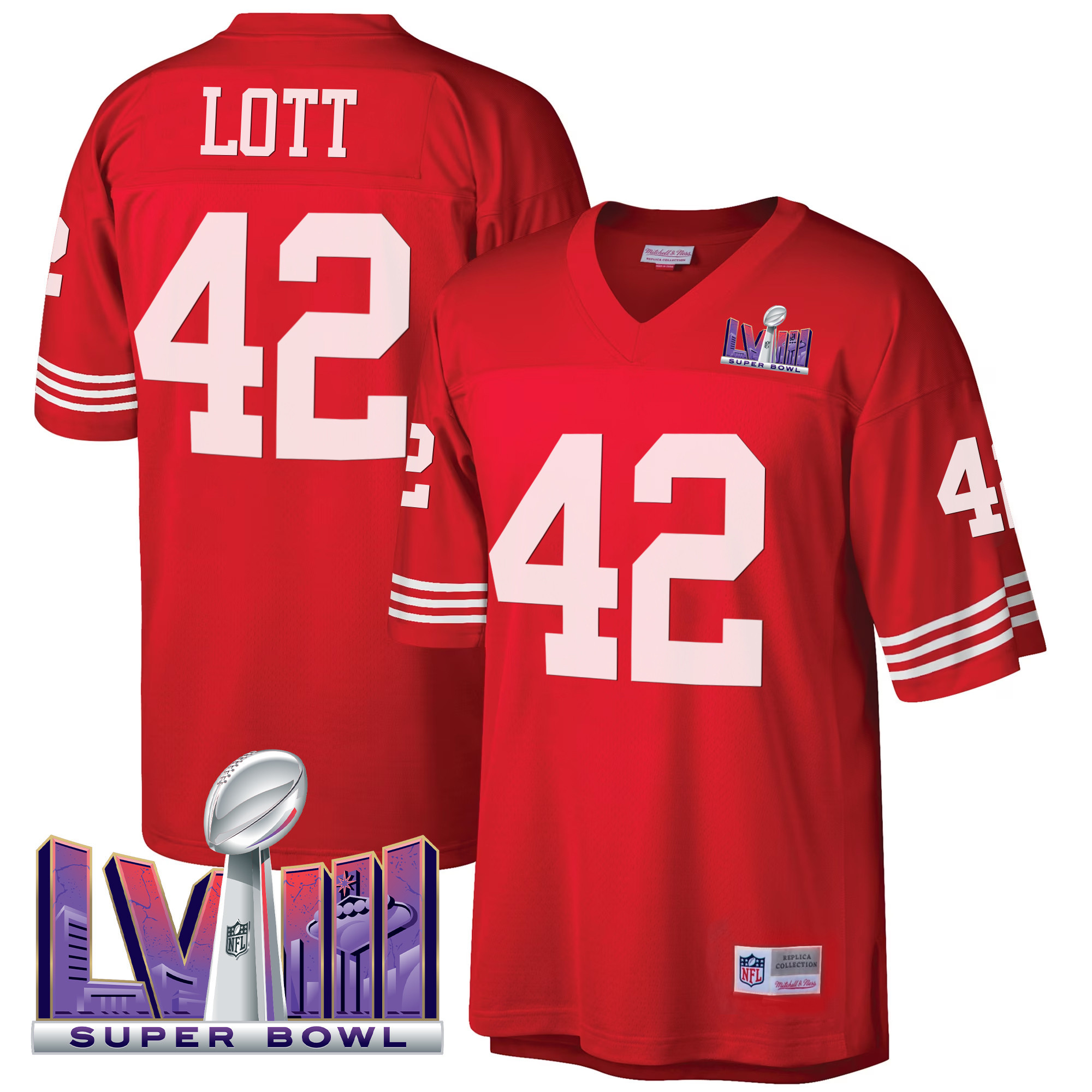 Men's 49ers Super Bowl LVIII 1990 Big & Tall Jersey - All Stitched - Image 9