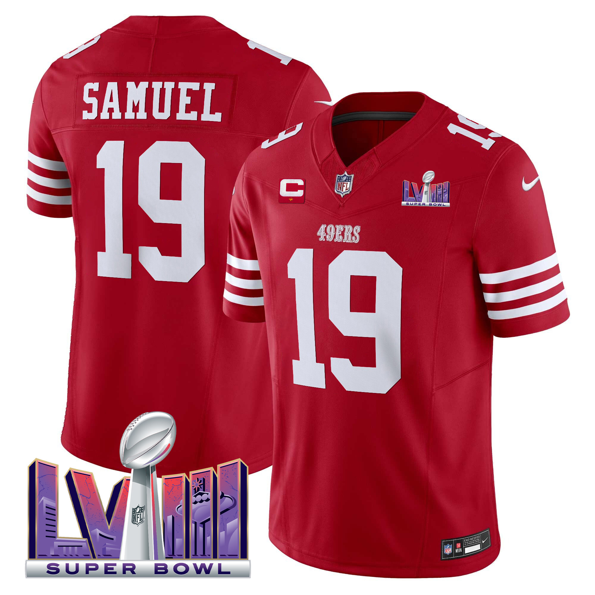 Men's 49ers Super Bowl LVIII Patch Vapor Limited Jersey - All Stitched - Image 2