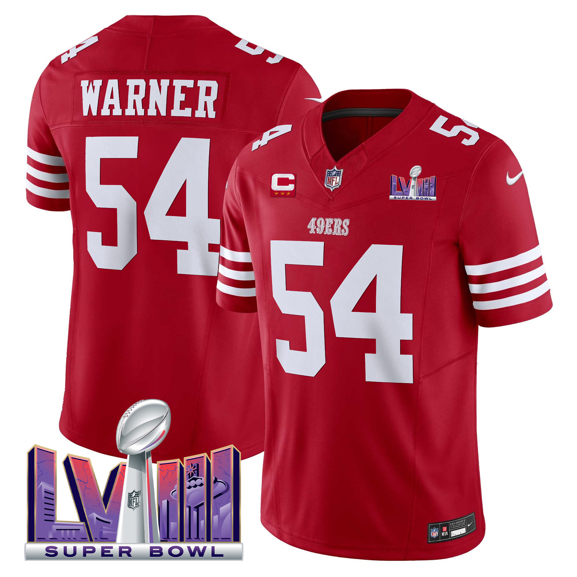 Men's 49ers Super Bowl LVIII Patch Vapor Limited Jersey - All Stitched - Image 5