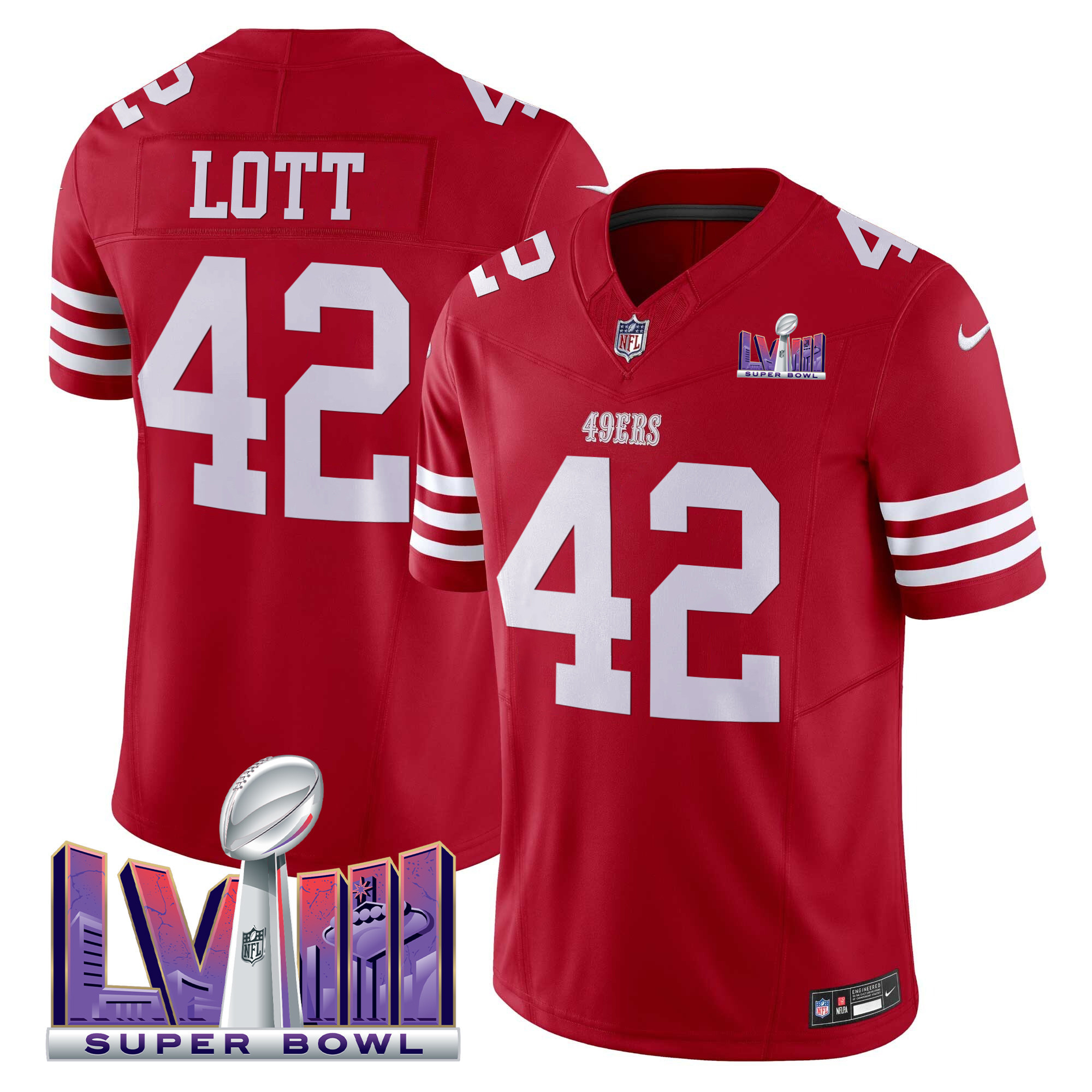 Men's 49ers Super Bowl LVIII Patch Vapor Limited Jersey - All Stitched - Image 9