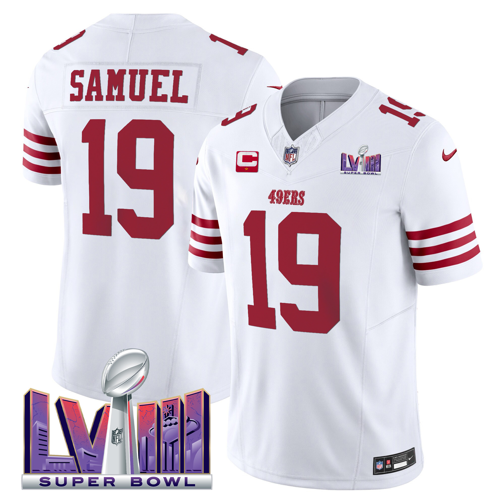 Men's 49ers Super Bowl LVIII Patch Vapor Limited Jersey - All Stitched - Image 12