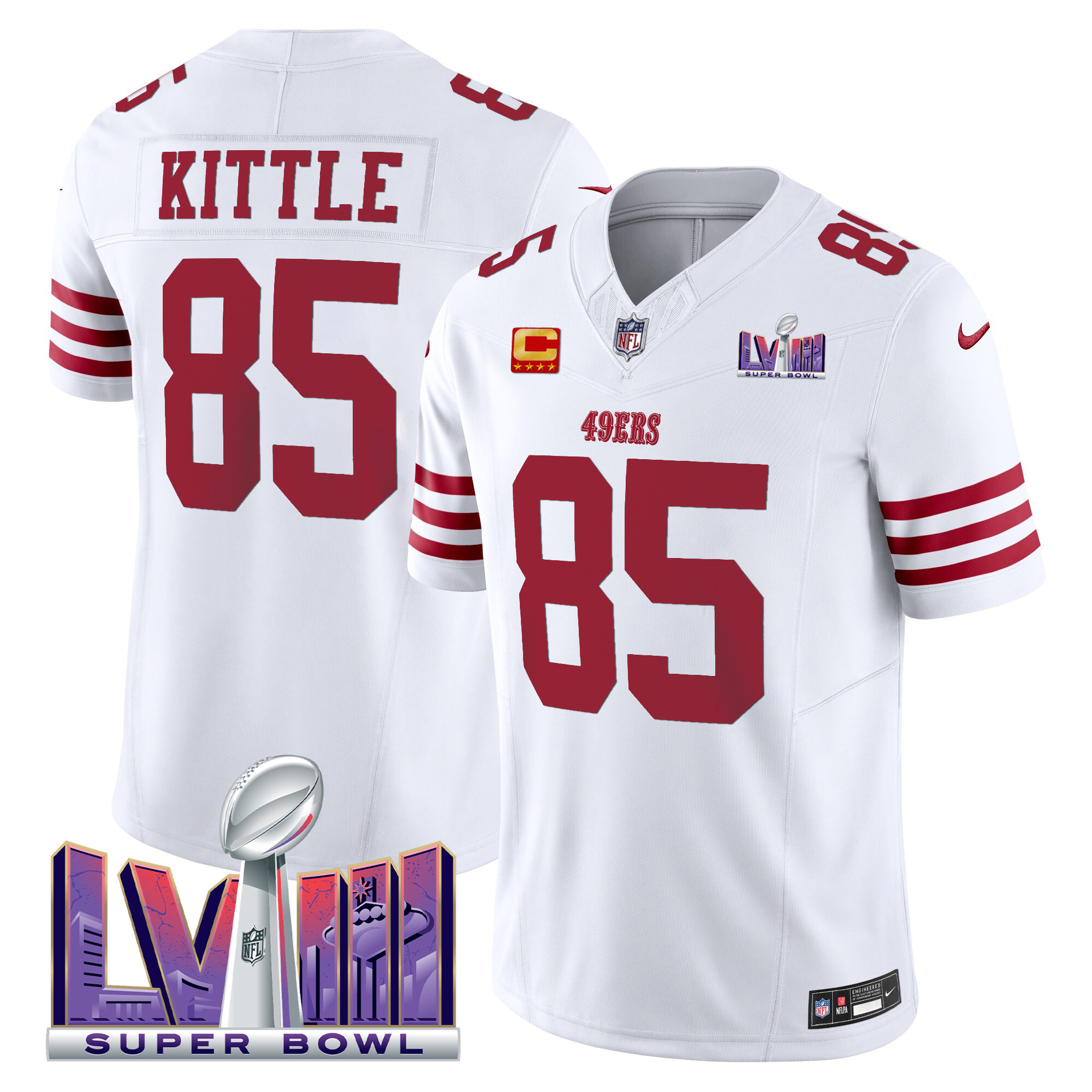 Men's 49ers Super Bowl LVIII Patch Vapor Limited Jersey - All Stitched - Image 14
